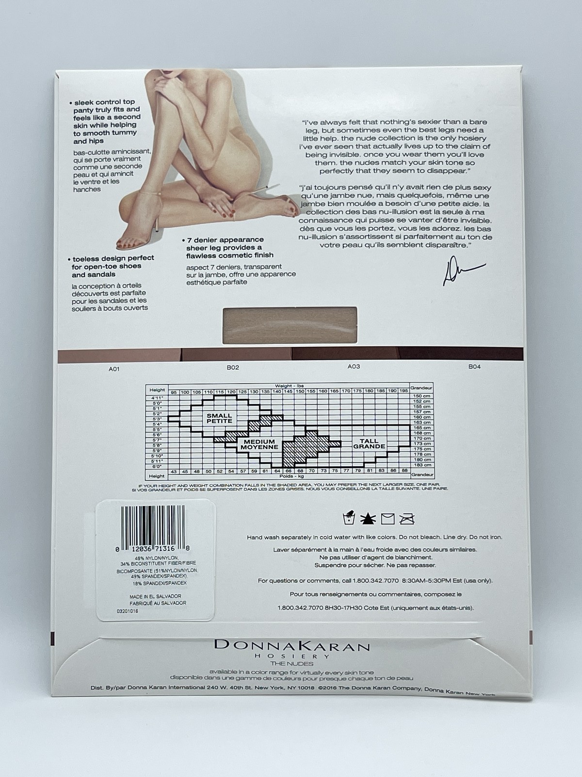 Donna Karan Hosiery, Small, A01, K0A069, Toeless Control Top