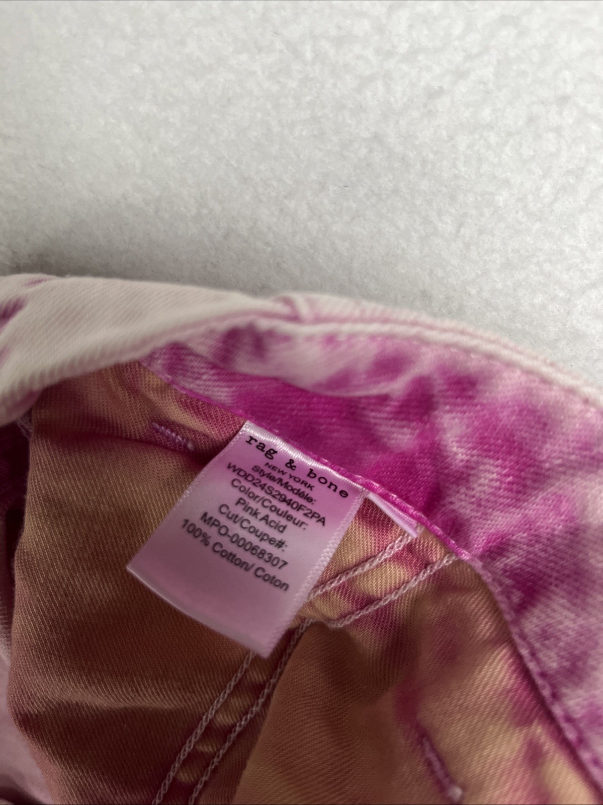 $325 rag & bone Nora Cargo Jeans in Pink Acid 27 Baggy Wide Leg Streetwear