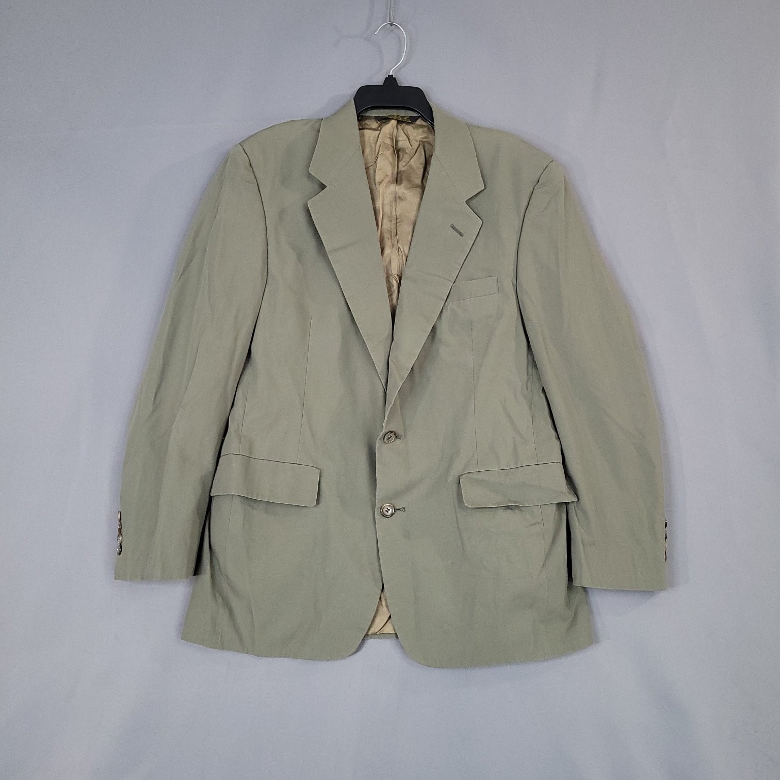 Haspel Men’s Blazer Jacket Green 40R Cotton Dry Clean Sport Coat
