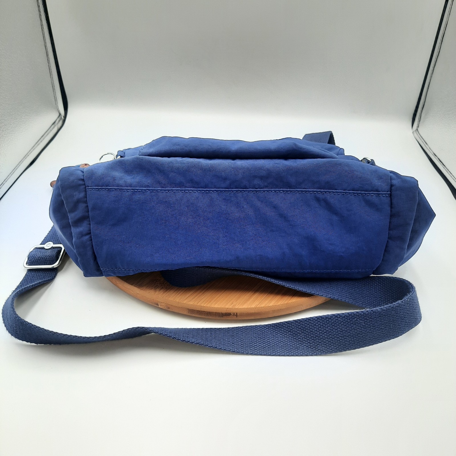 Kipling Felix Bag Crossbody Shoulder Strap Navy Blue Tropics Tonal Large Handbag