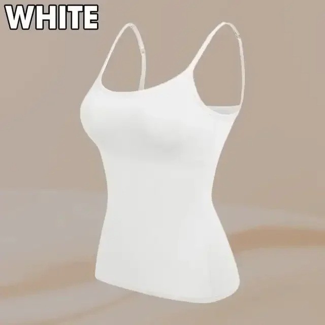Share Women’s Camisole with Built in Shelf Bra Spaghetti Strap-Vest Padded Tank