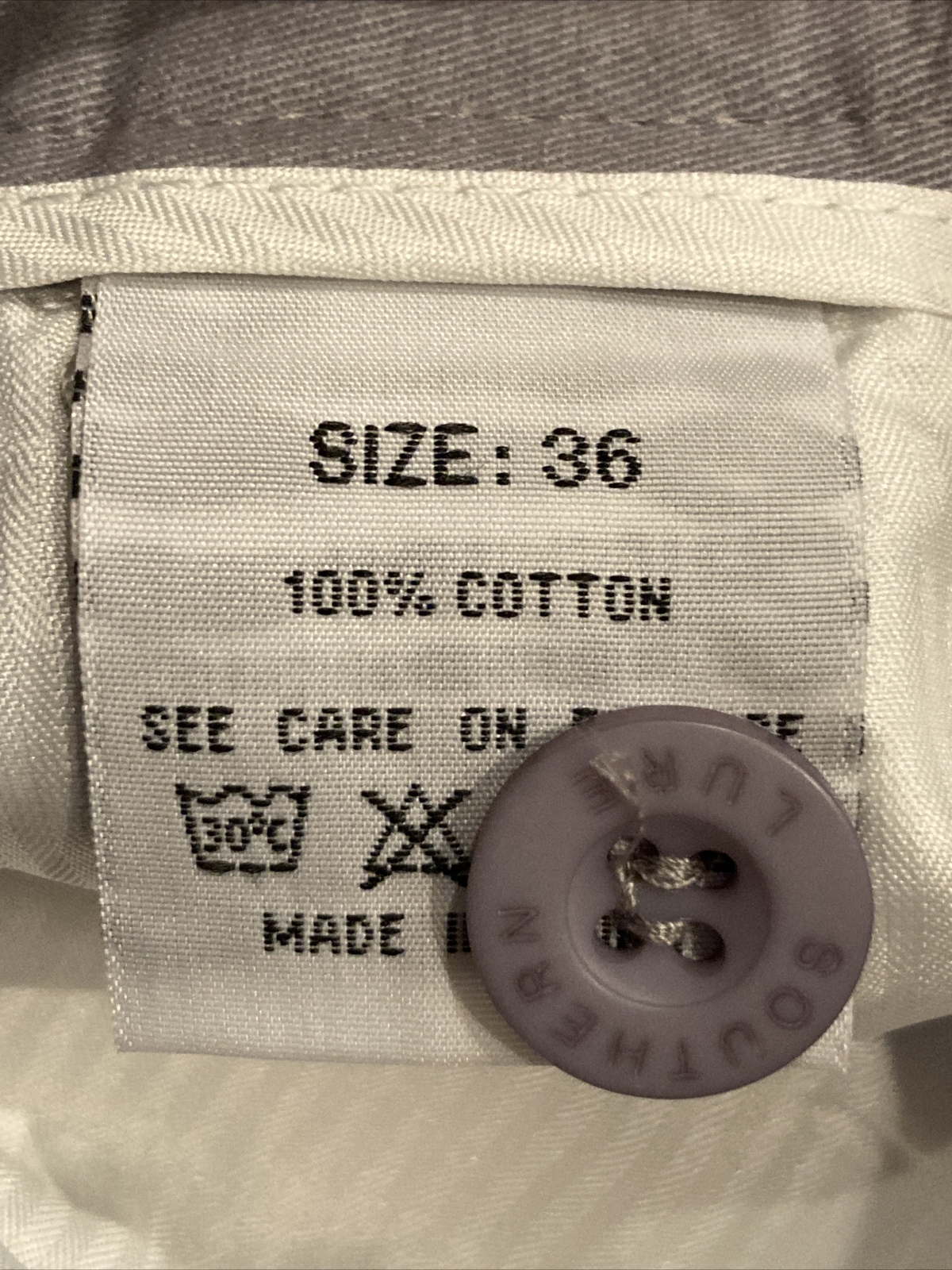 Southern Lure 100% Cotton Casual Outdoor Fishing Gray Flat Shorts Mens 36 x 6