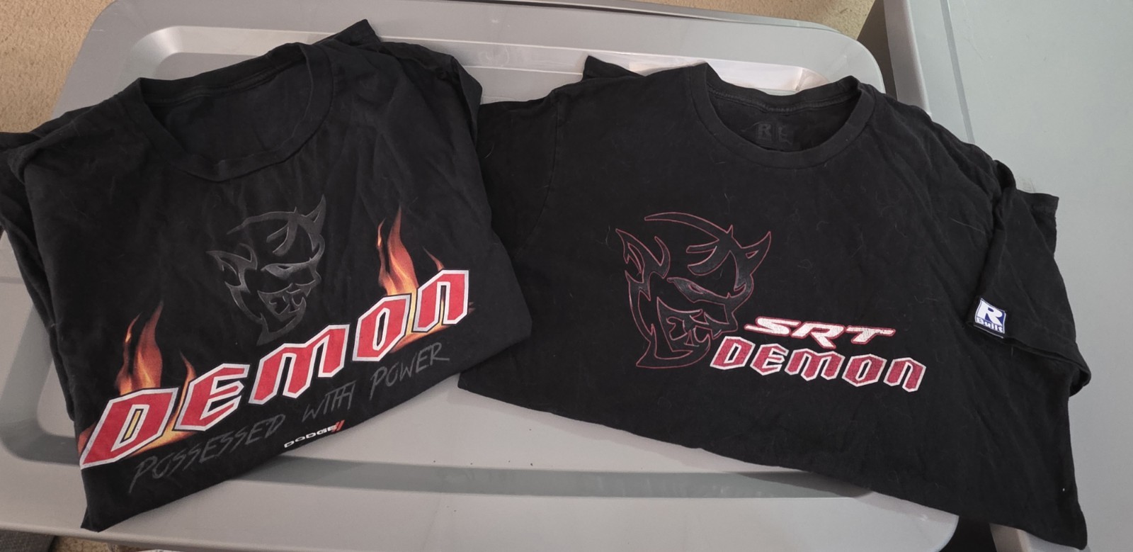 2 Dodge Demon Tshirts Mens Size Small/Medium Muscle Cars