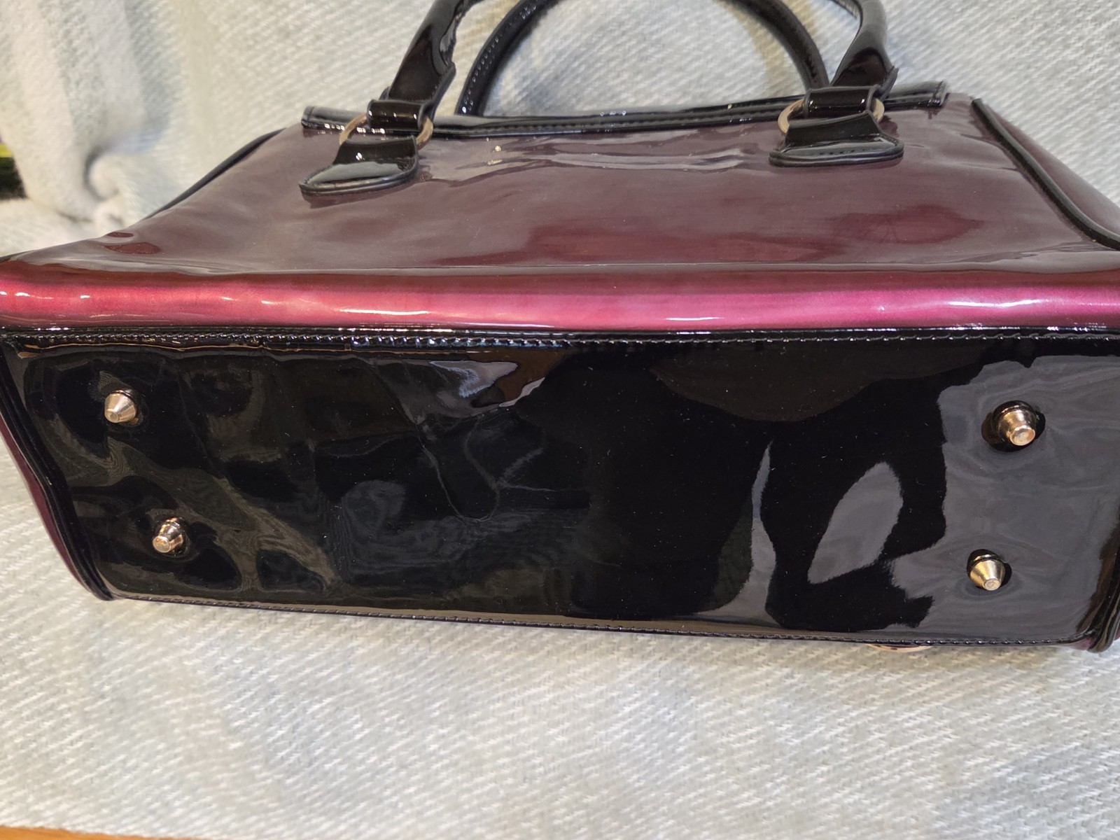 Julia And Michael Burgandy Black Handbag Purse Set