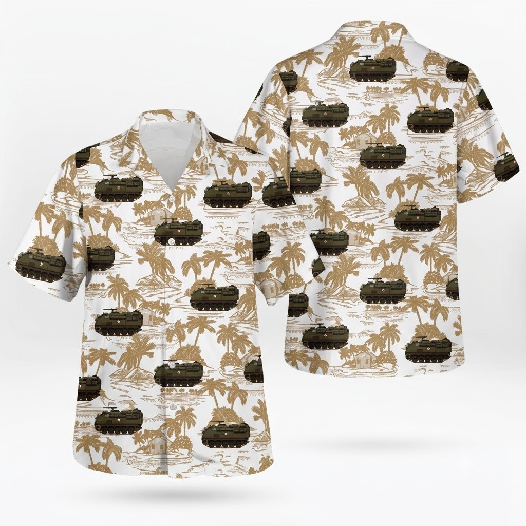 Us Army M75 In Korea Veteran Military Aloha Hawaiian Shirt