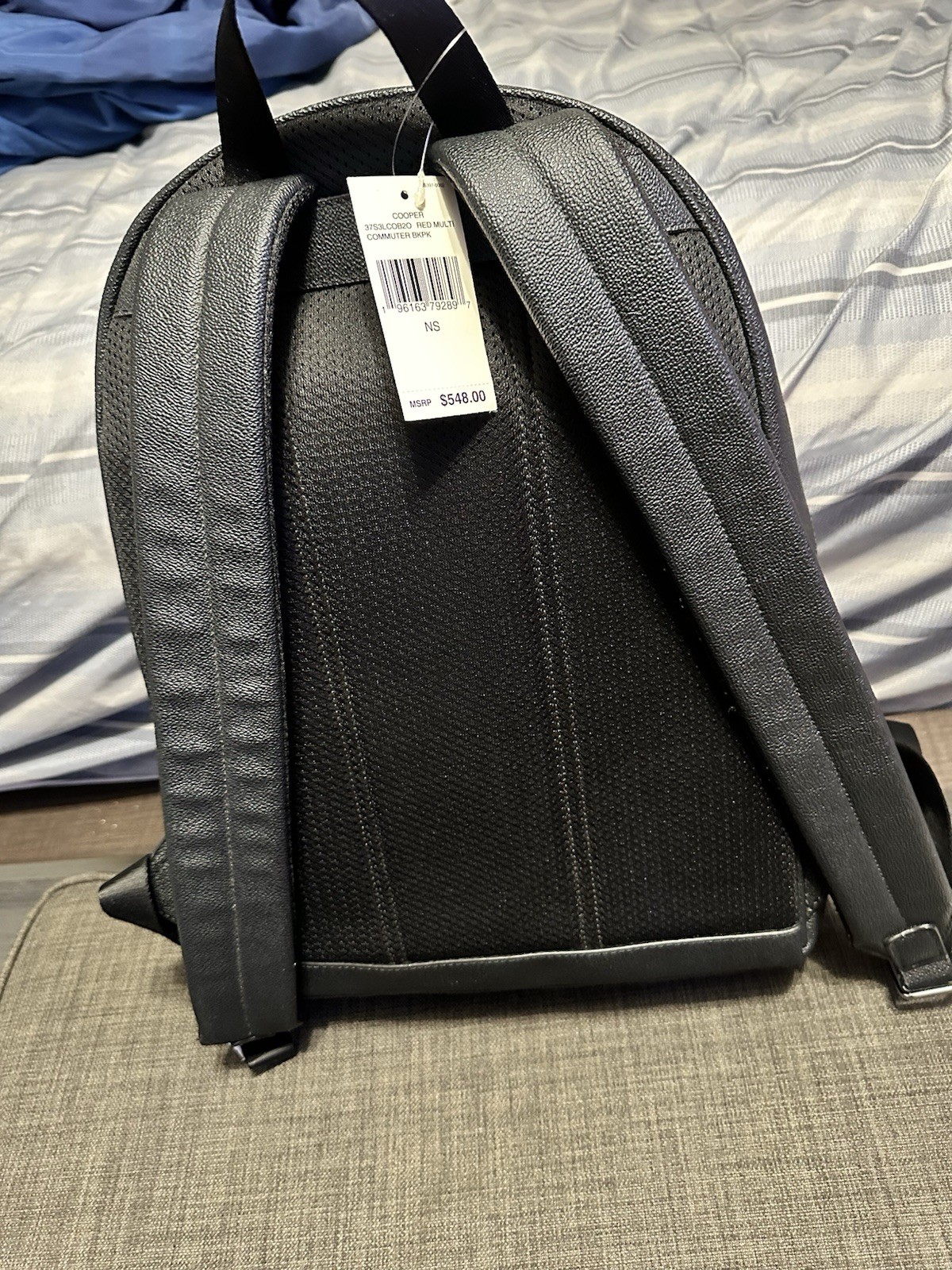 Michael Kors Cooper Signature PVC Graphic Logo Commuter Backpack Red Blue Multi