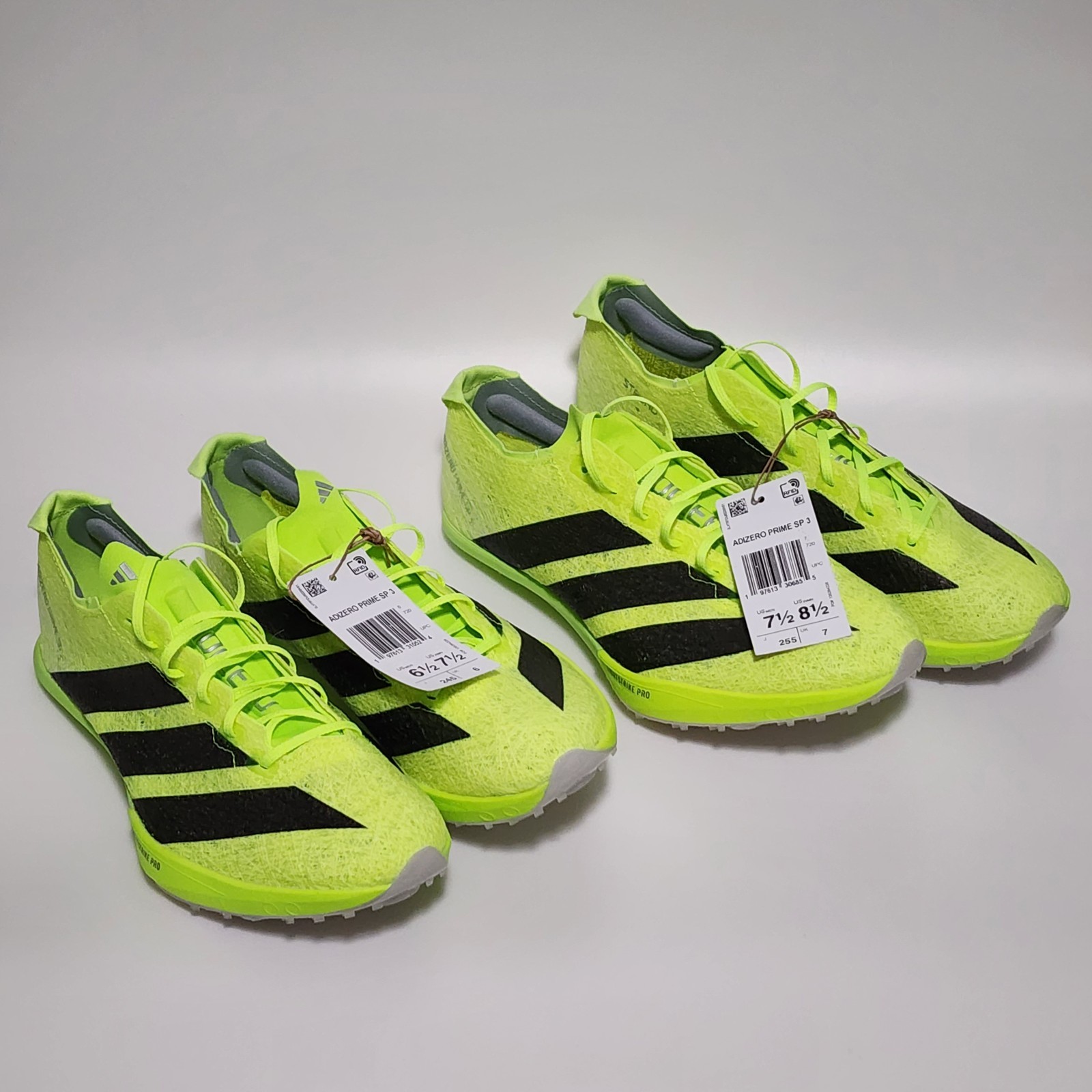 Lot 2 Adidas Adizero Prime SP 3 Strung Running Men’s Sz 6.5 x 1, Sz 7.5 x 1