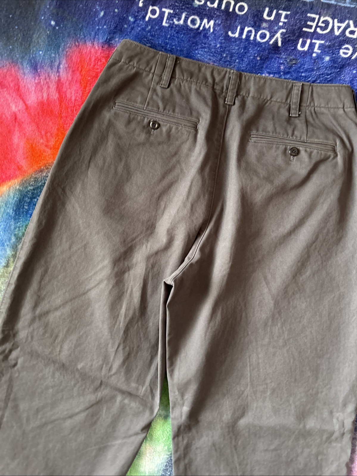 Pleated Navy Gray Banana Republic Chinos Size 31×32 Loose Fit Pants Men’s