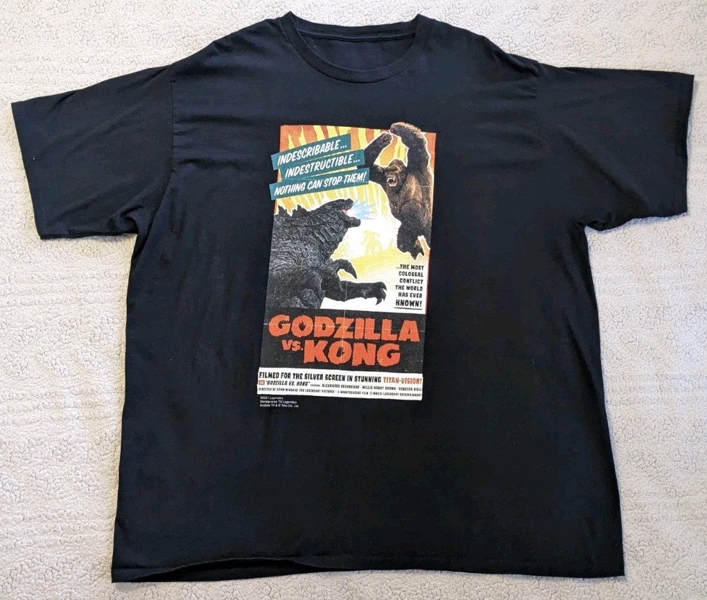 Godzilla Vs King Kong Retro Poster 2XL T- Shirt