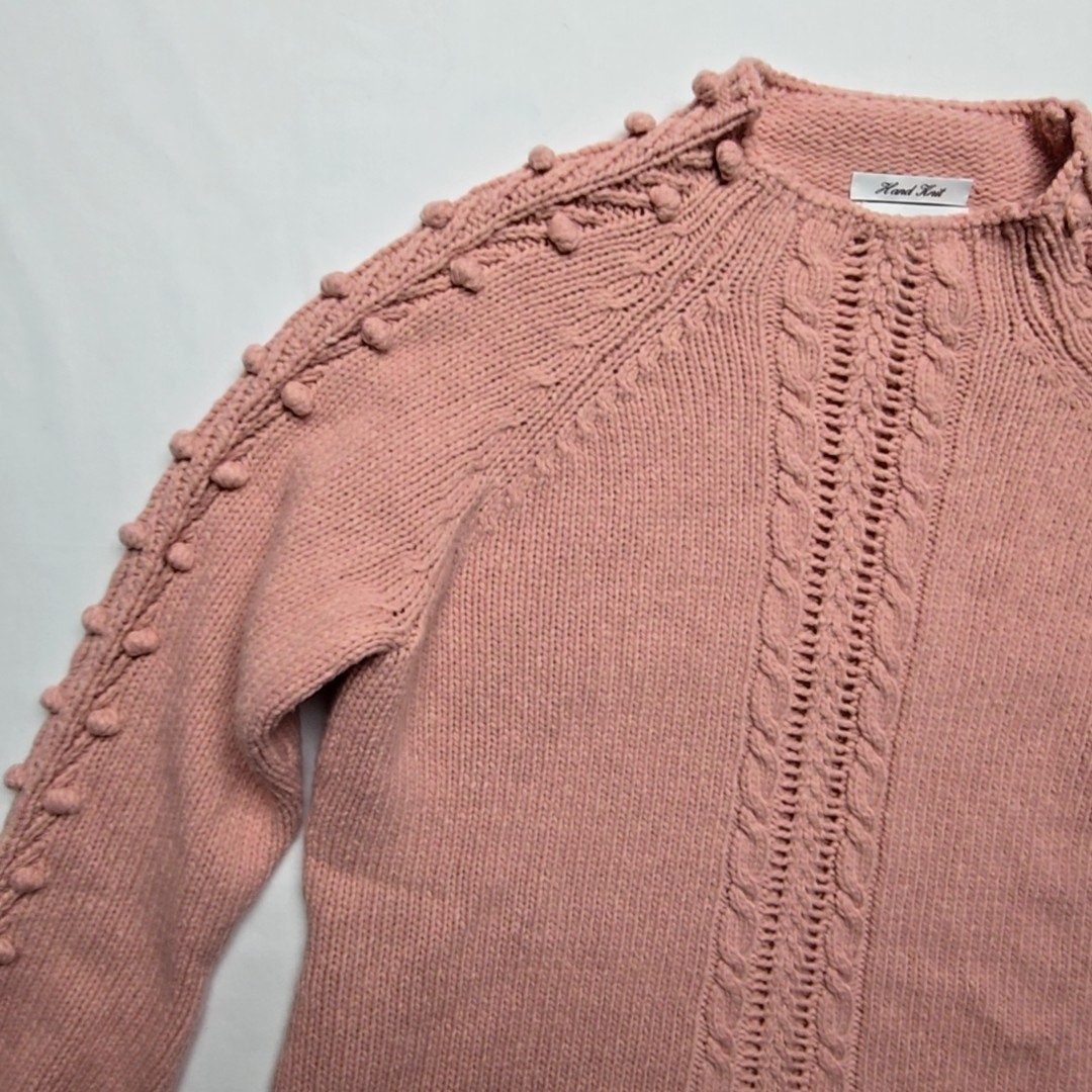 Vintage Westbound Hand Knit Pink Sweater XL Women’s Acrylic Wool Blend 90s