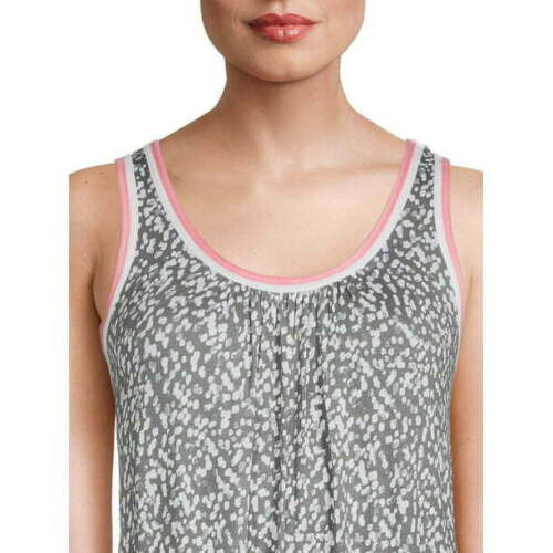 SECRET TREASURES GRAY WHITE PINK SLEEVELESS PAISLEY MIDI NIGHTGOWN POCKETS 2X