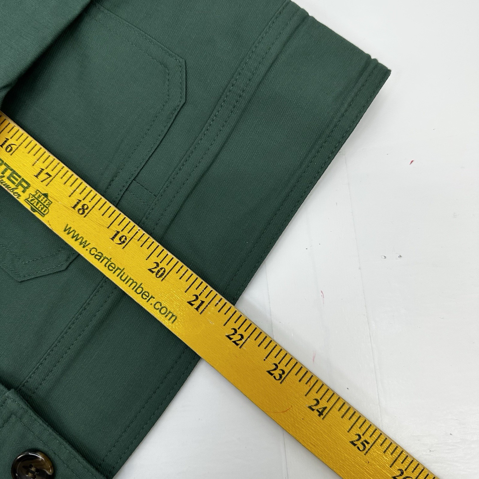 Talbots Petite Cropped Utility Jacket Green Safari Casual Blazer Spring 6P READ