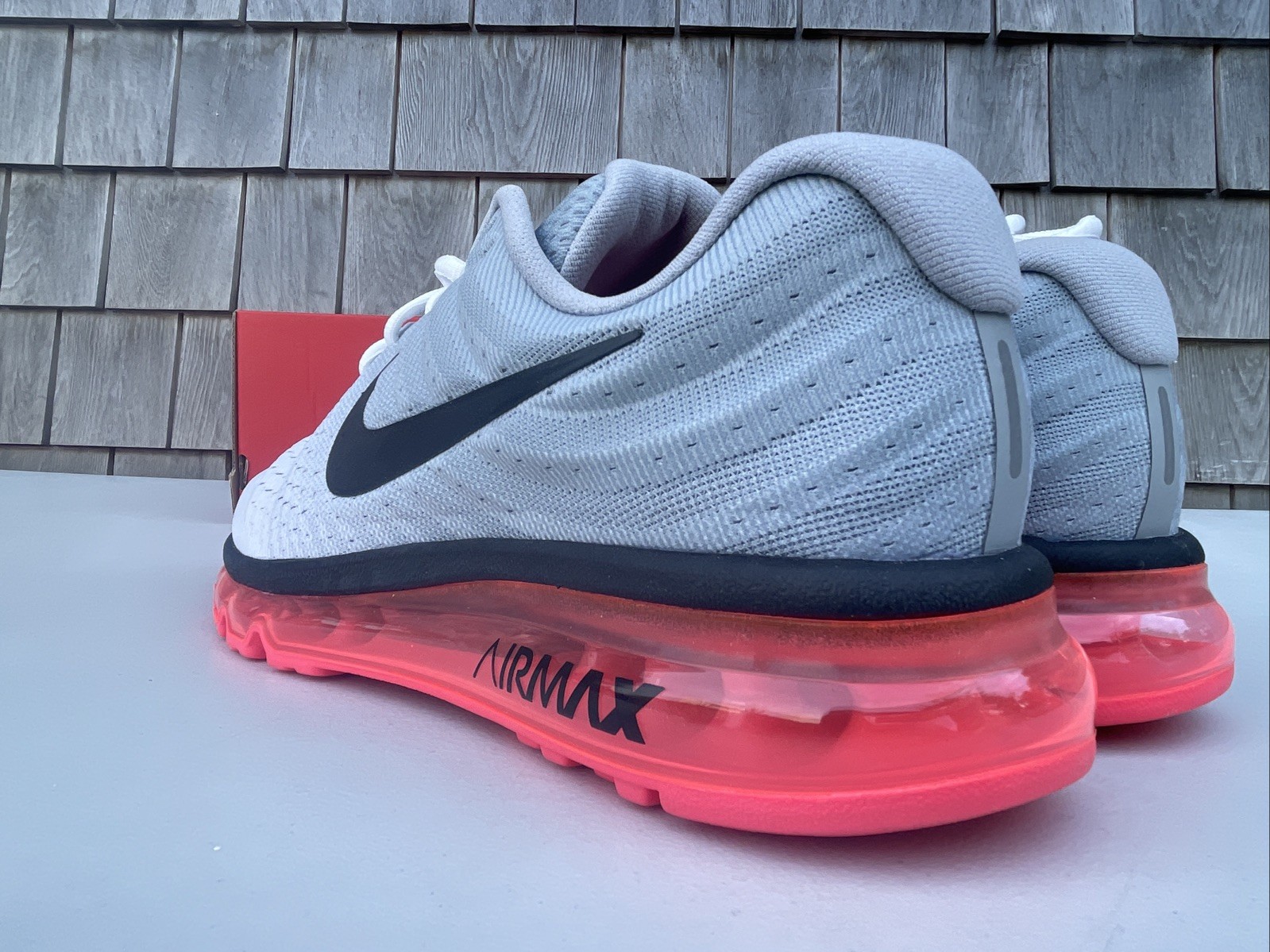 Nike Air Max 2017 Running Shoes White Grey Pink 849559-106 Men’s Size 15 NEW