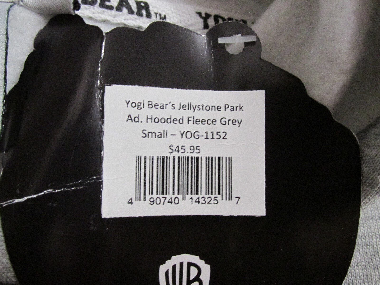 Adult Warner Bros. Yogi Bear Gray Hoodie Adult Sizes