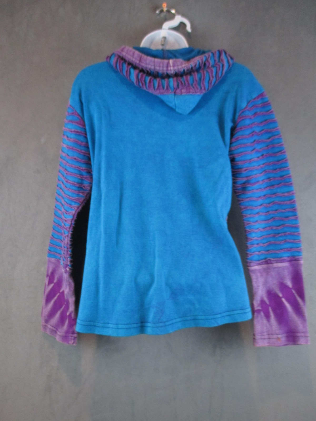 India Boutique Jacket Womens Medium Multicolor Hooded Embroidered Boho Hippie