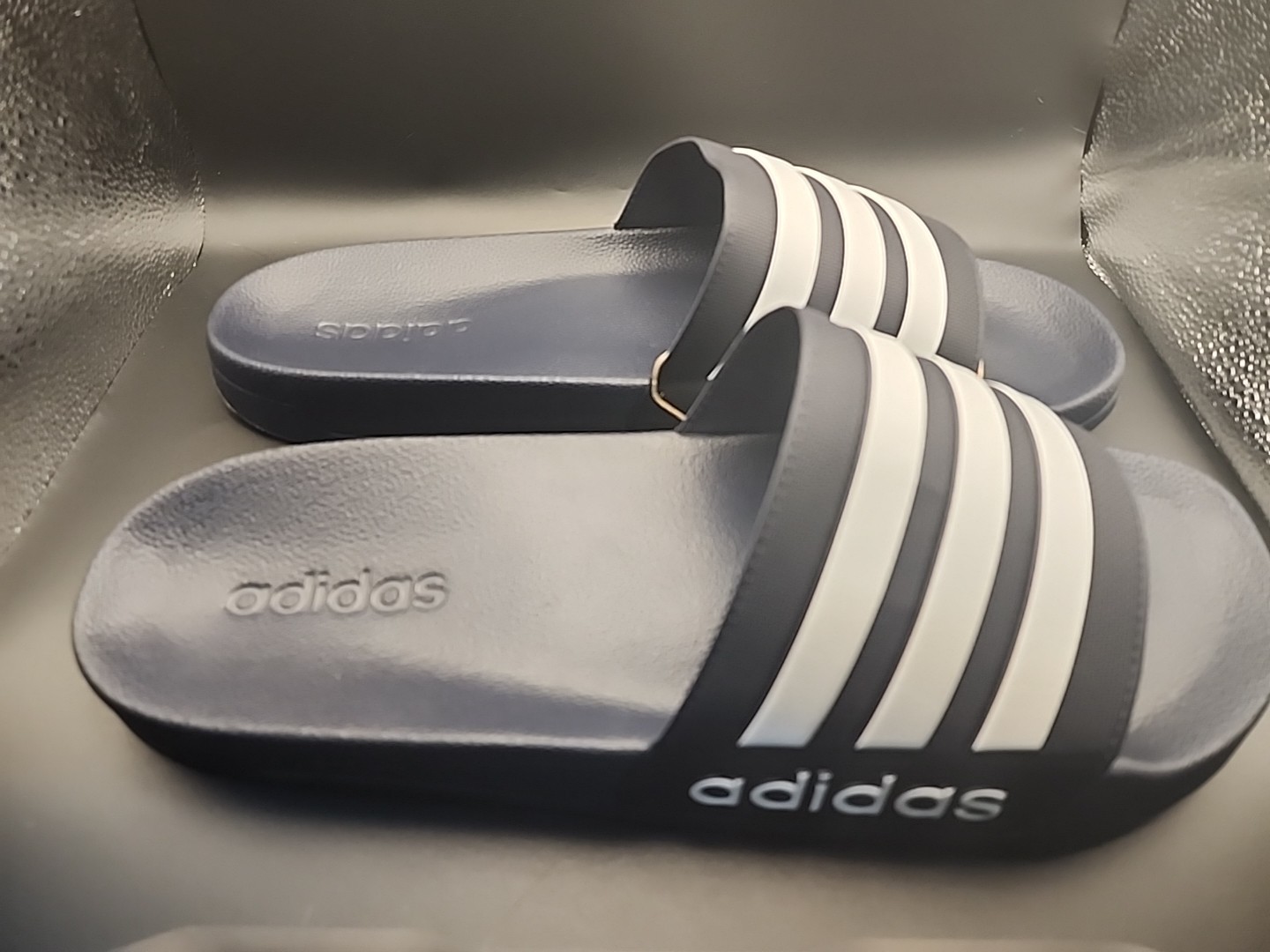 adidas Adilette Men’s Shower Slip On Slides GZ5920 Navy White