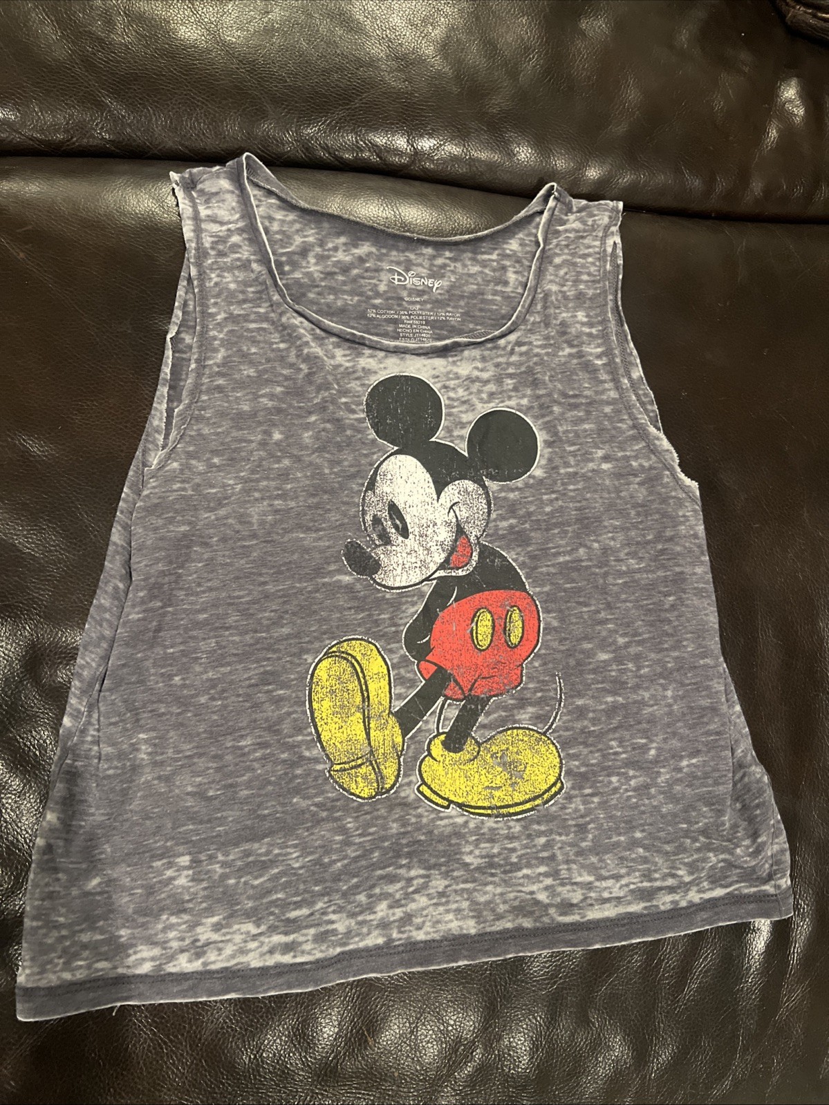 Disney Mickey Mouse Women’s Tank Top Large Grey Sleeveless