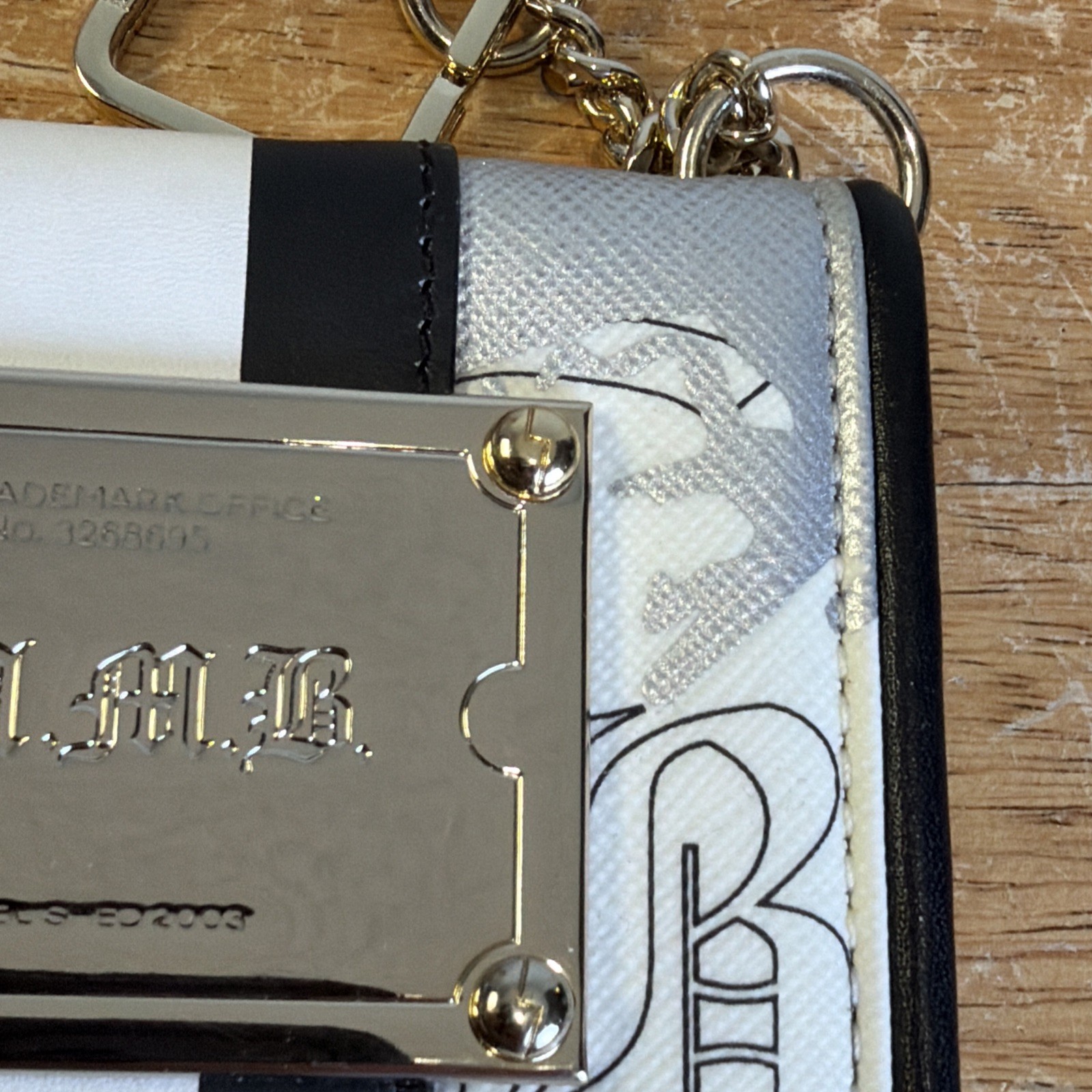 L.A.M.B Gwen Stefani Alchemy Key Chain Wallet Black And White Very Nice