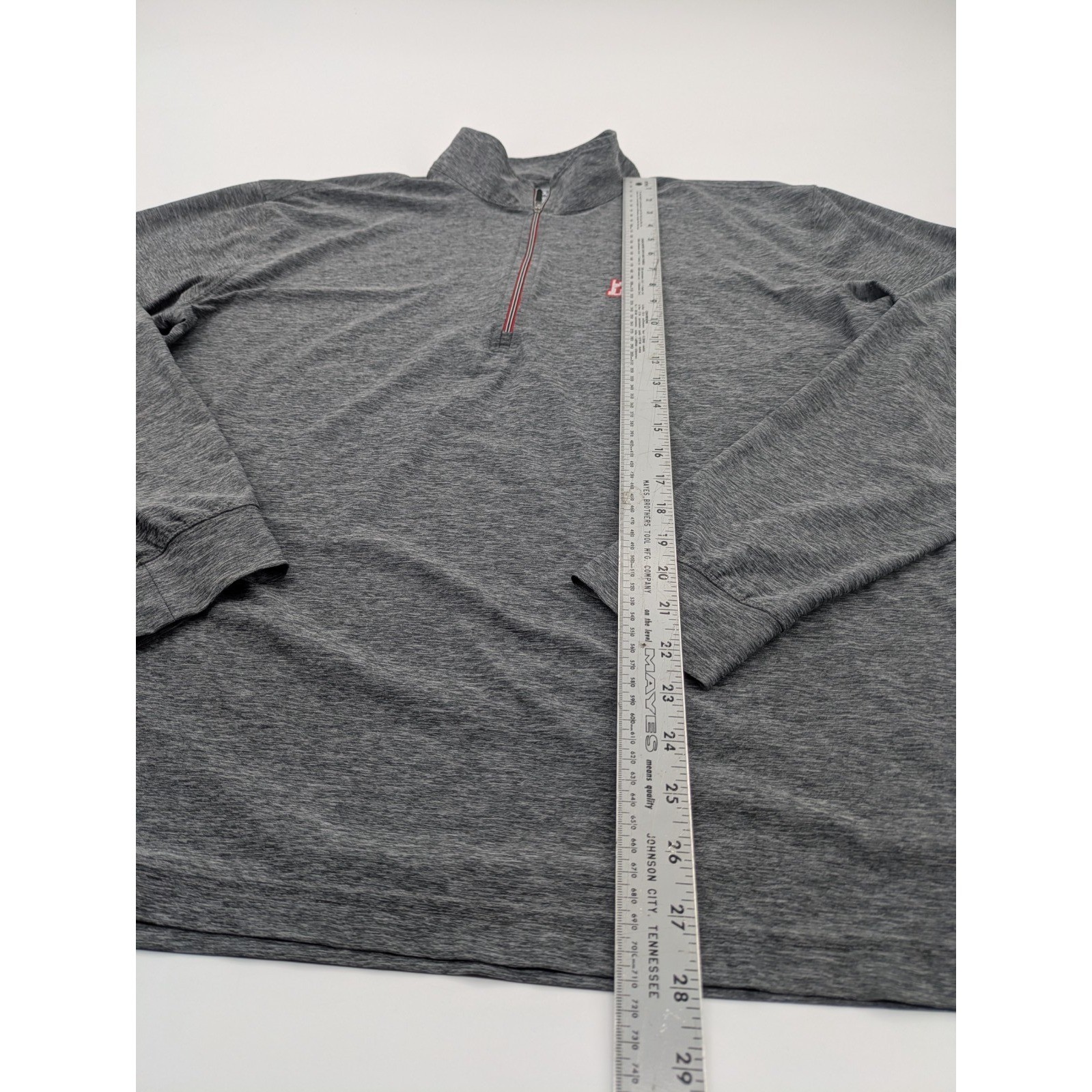 Straight Down Golf Pullover Crusher 1/4 Zip Jacket Men’s Large Gray Preppy