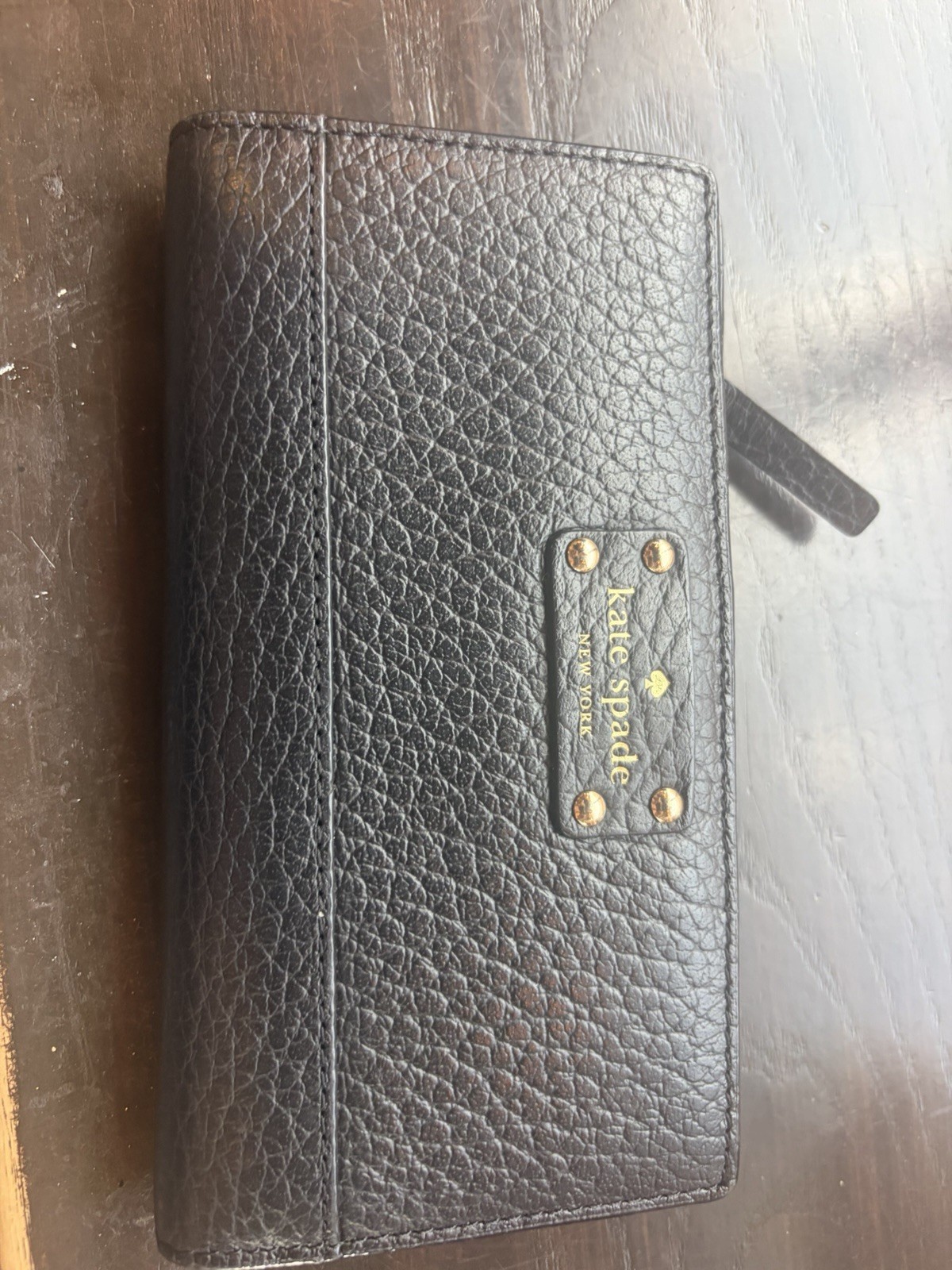 Kate Spade New York Women’s Black Wristlet Wallet Zip Logo ID Window Cards