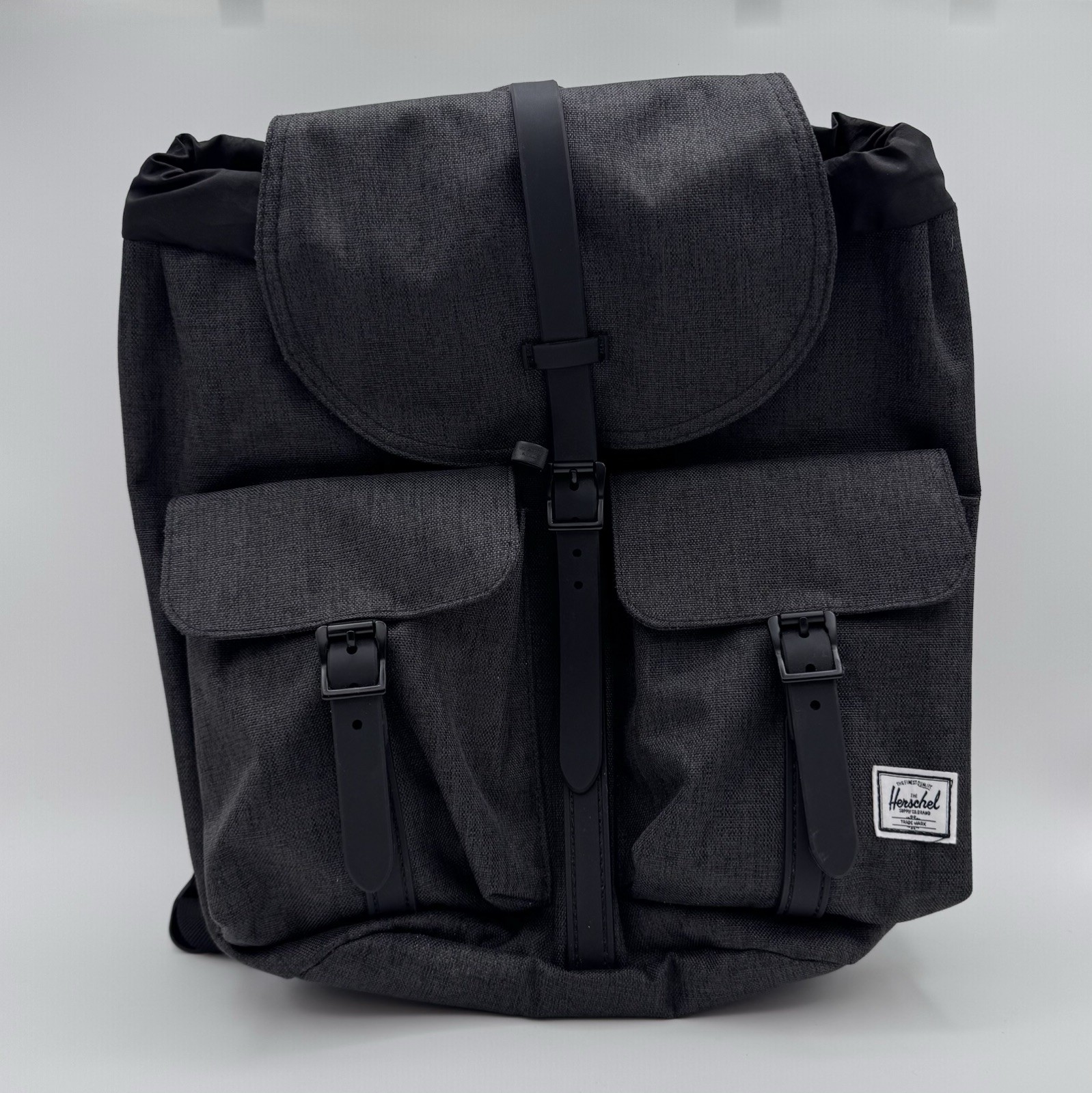 Herschel Dawson 13L Backpack Black Crosshatch Laptop 11.75×8.75×6 NWT