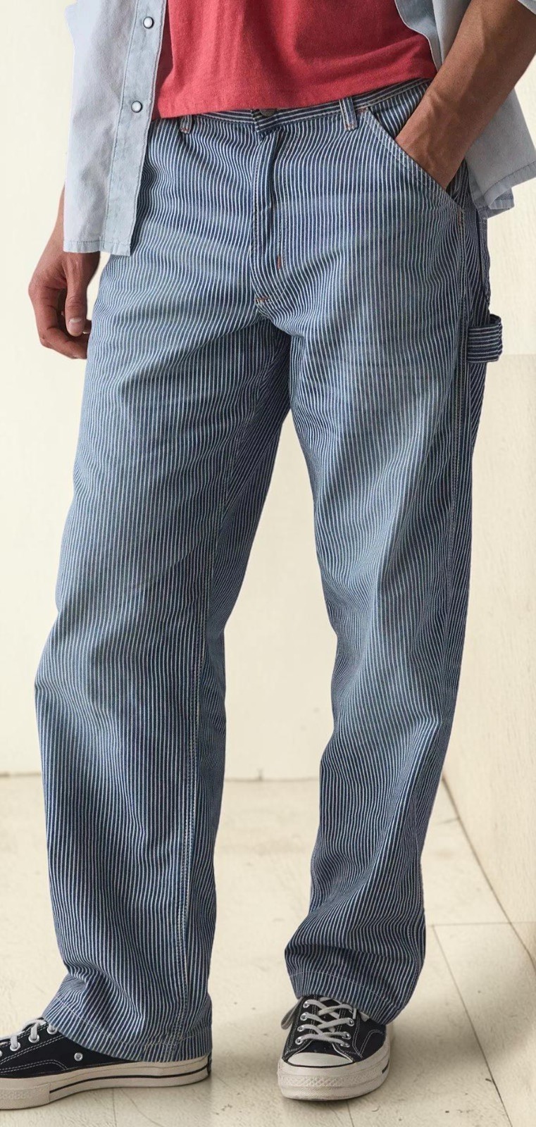 Polo Ralph Lauren Dungaree Carpenter Jeans Hickory Stripe Men’s 36×32 NWT