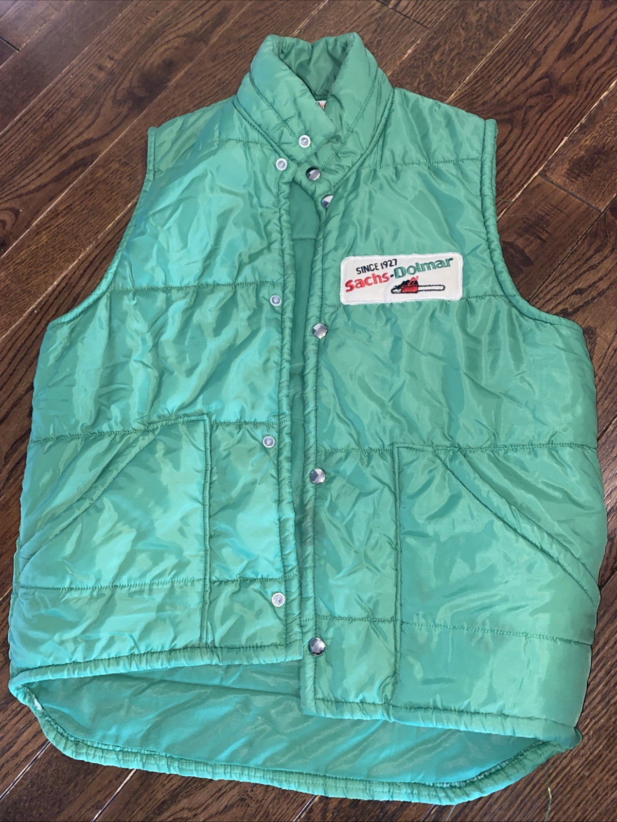 Vintage Puffer Vest Mens Medium Green Active Generation USA Made Retro Hunting