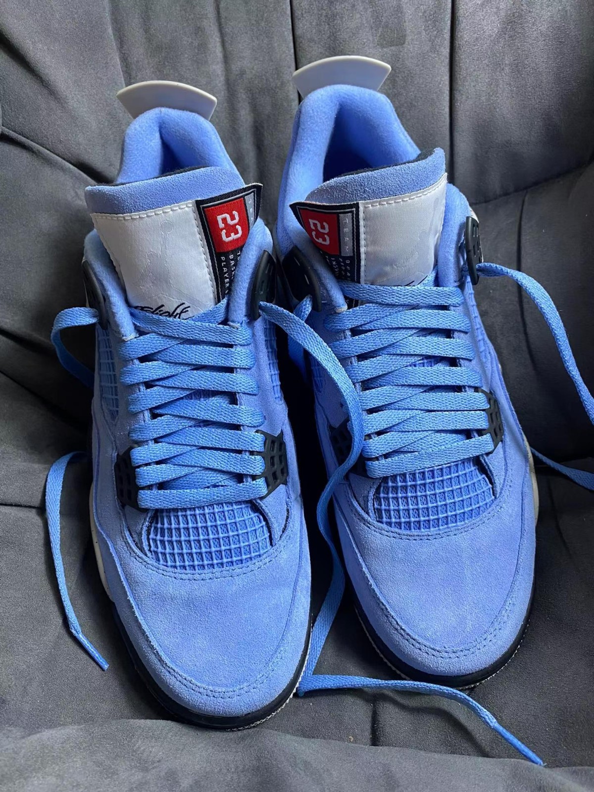 Nike Air Jordan 4 University Blue UNC Suede Sneakers Mens Shoes