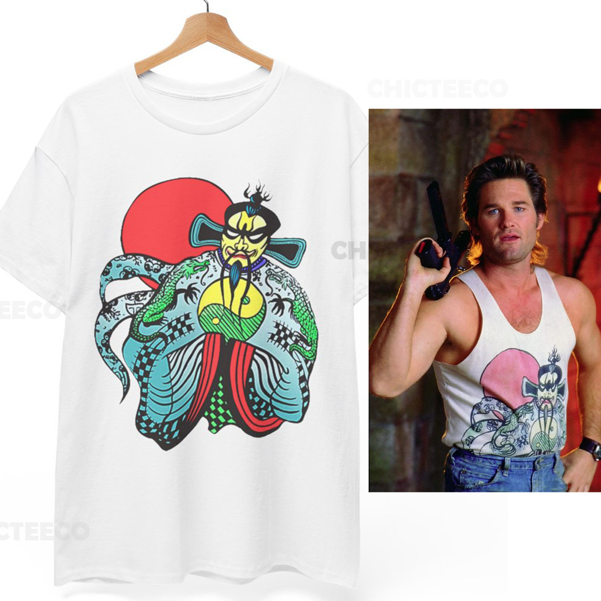 Big Trouble in Little China Shirt Jack Burton Fu Manchu Reality Glitch Unisex Te