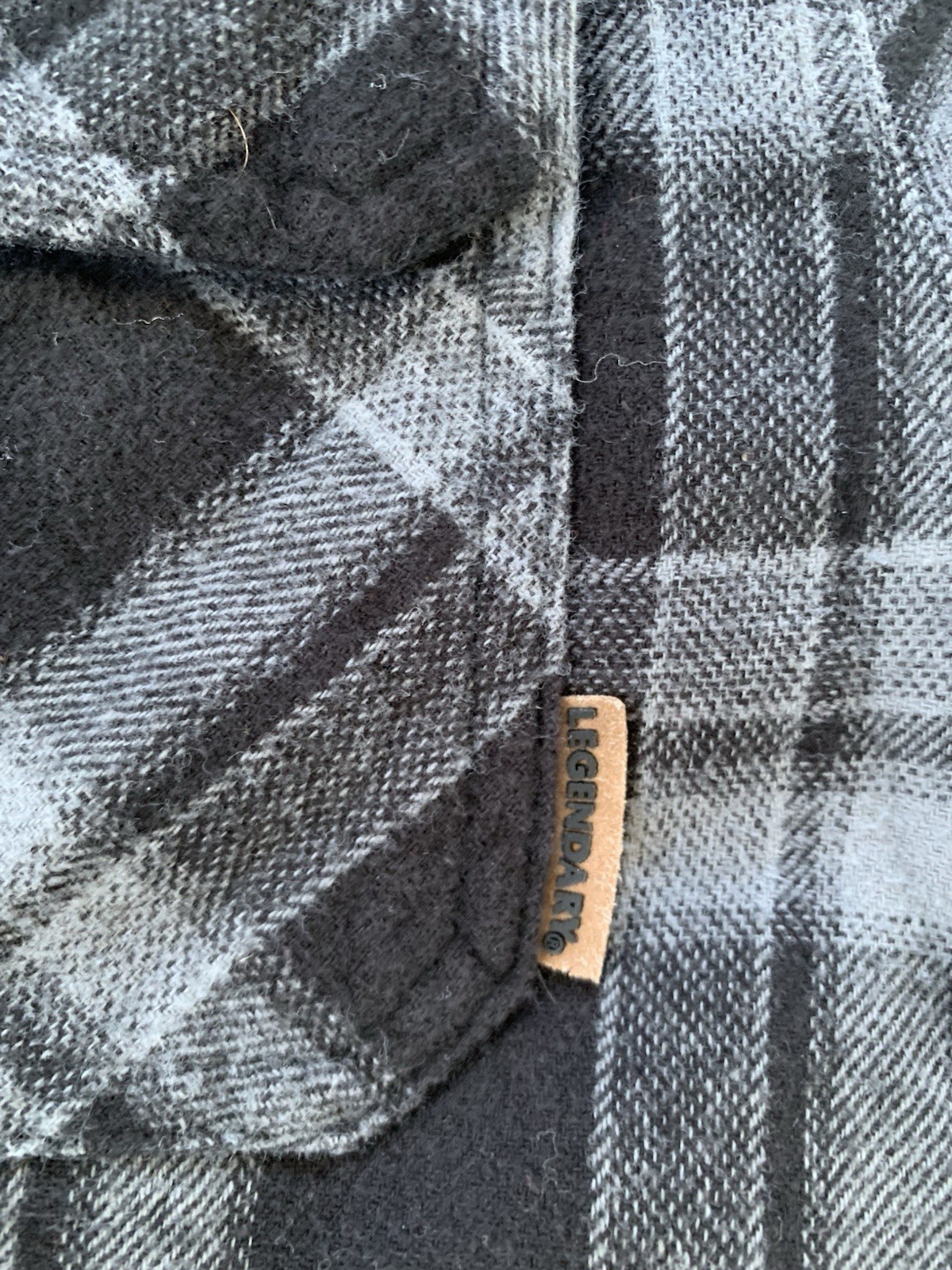 Plaid Jacket Legendary Outfitters Flannel Hiking Quilt Lined Hooded Sz S Black