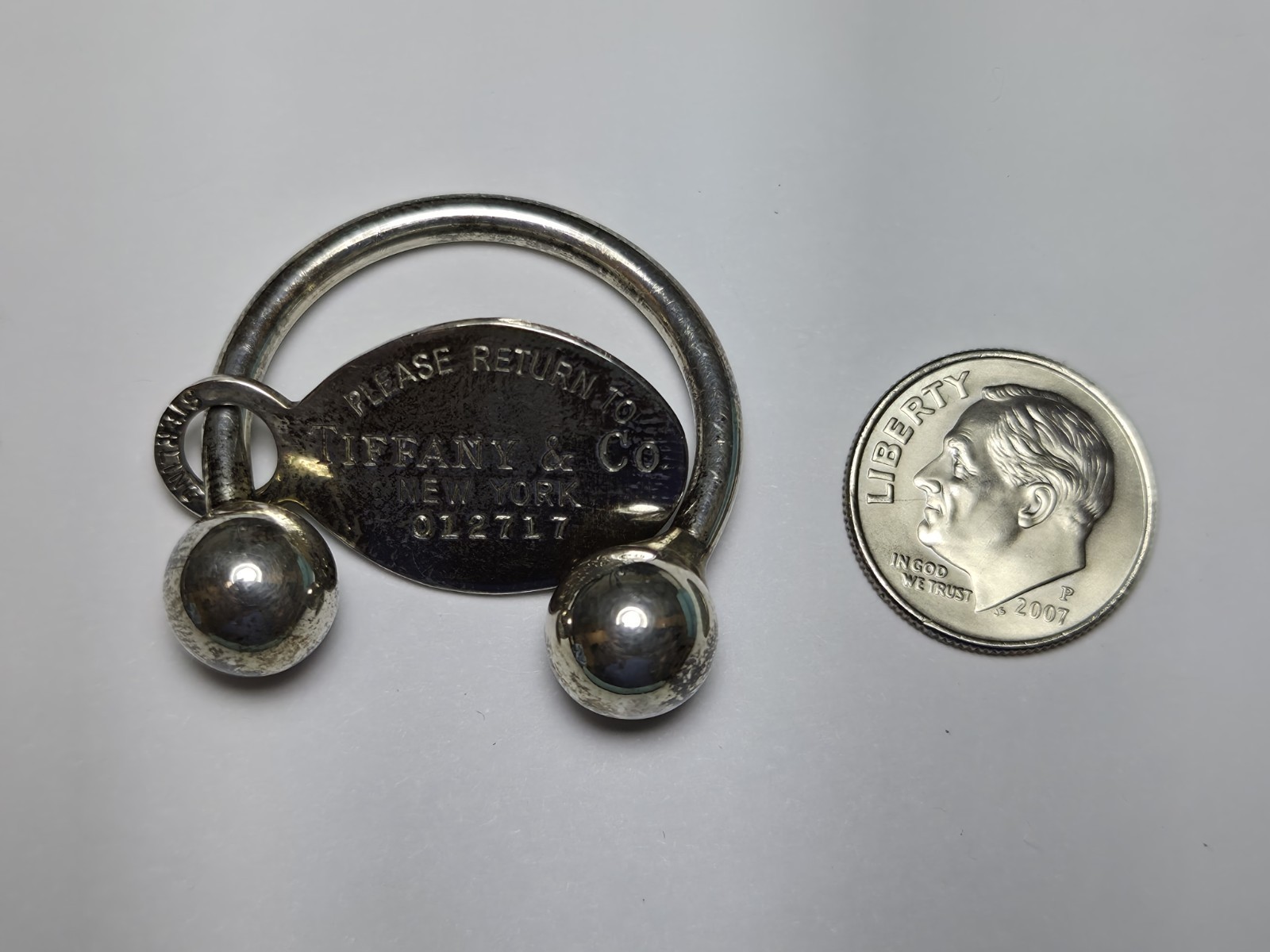 Tiffany & Co .925 Sterling Silver Key Ring – Engraved JJP