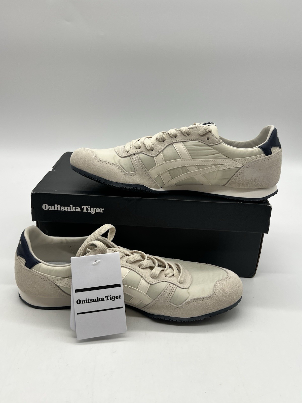 Onitsuka Tiger Serrano Men’s Sz 9 Oatmeal Cream Suede Mesh Running Sneakers Shoe