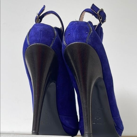 Claudia Ciuti Firenze Womens Blue Suede Bootie 10M 5” Heel NWOB Italy