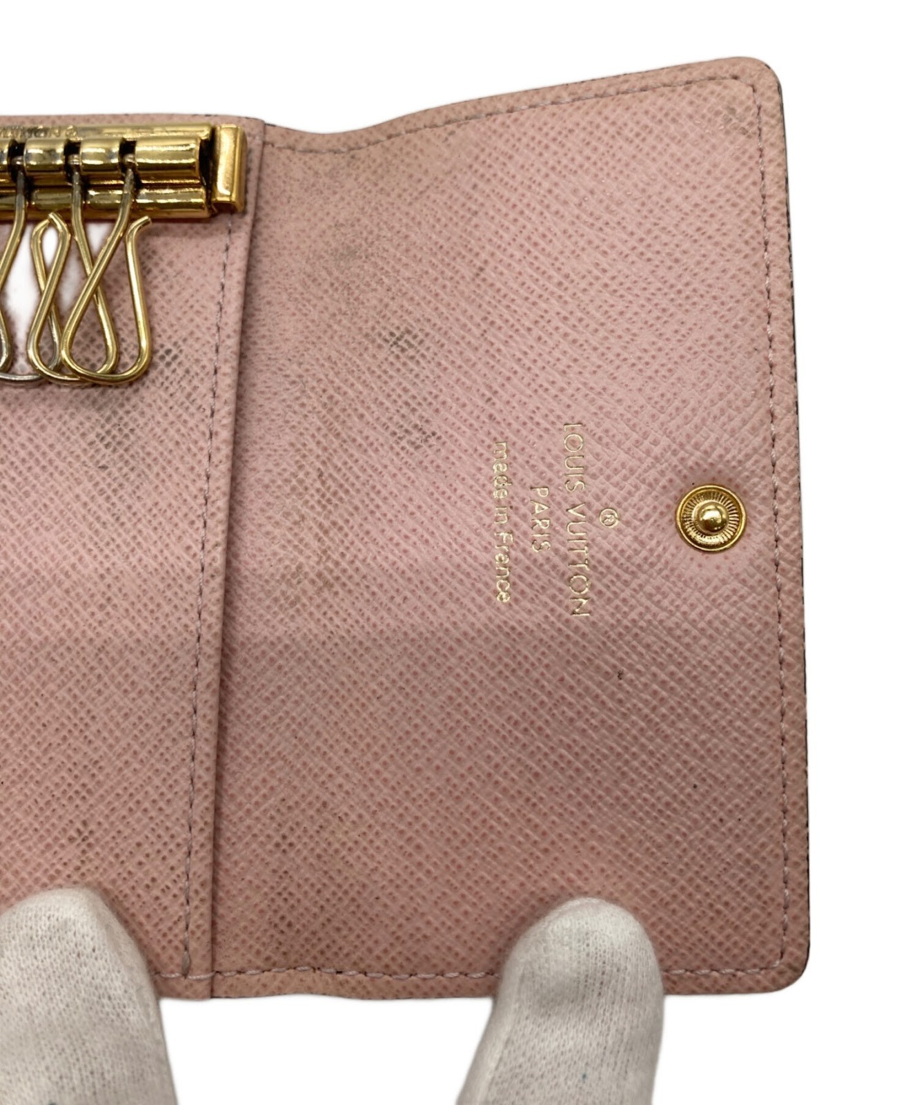 Authentic LOUIS VUITTON Multicle 6 Key Case Brown/Pink Women M61285 #1902