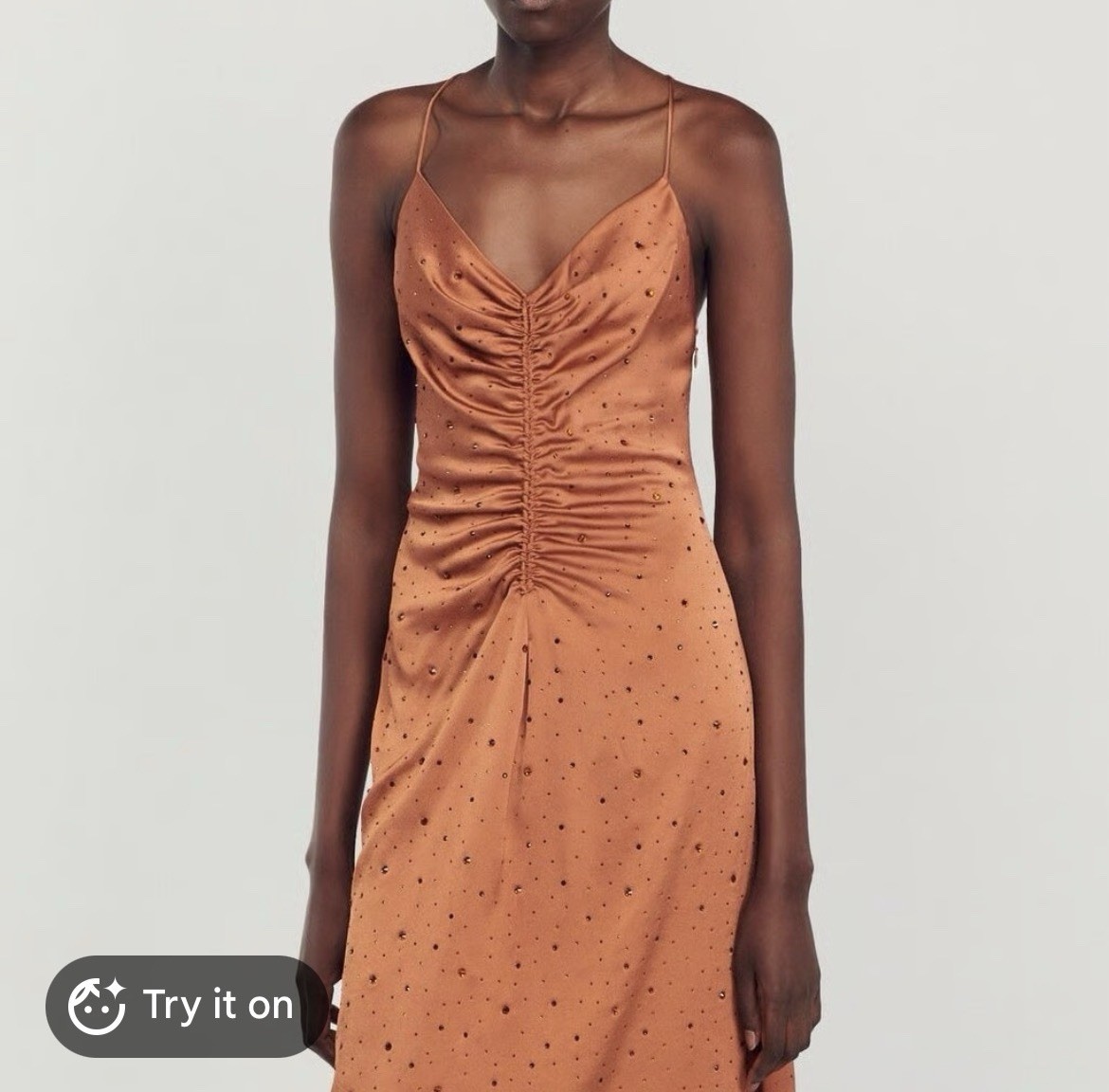 Sandro Paris Praline Ruched Rhinestone Dress