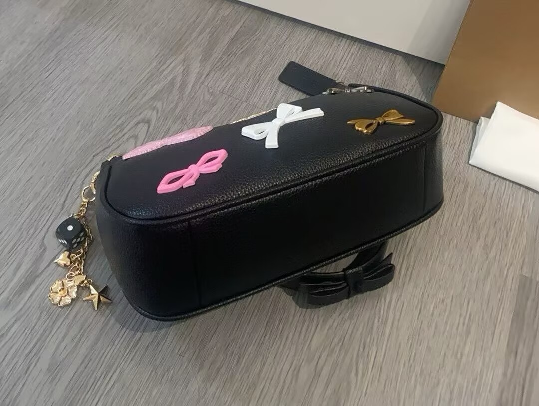 NEW COACH Teri Shoulder Bag With Bows And Charms Crossbody Bag Black CDY93