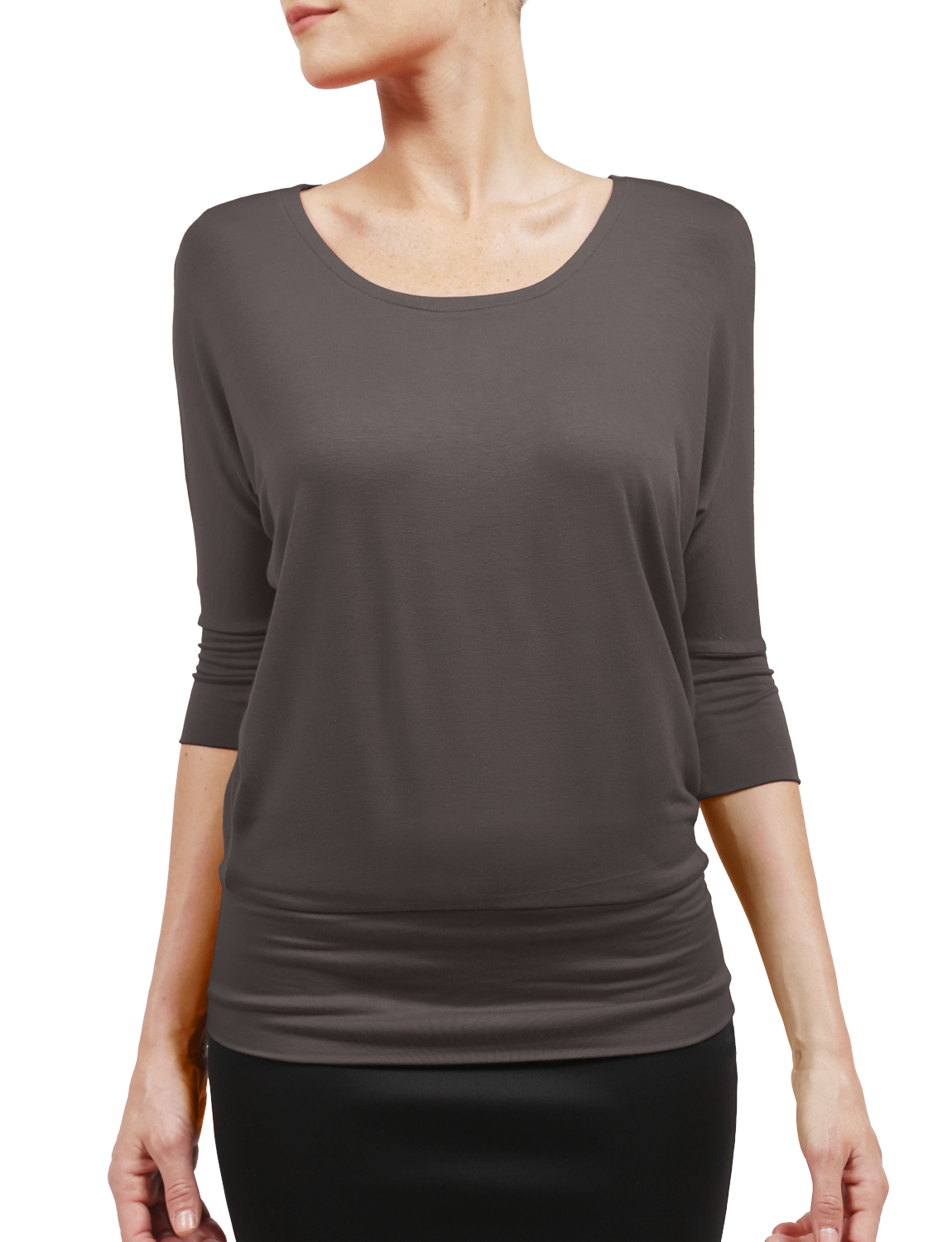 NE PEOPLE Womens Super Soft 3/4 Sleeve Batwing Dolman Top With Stretch NEWT228