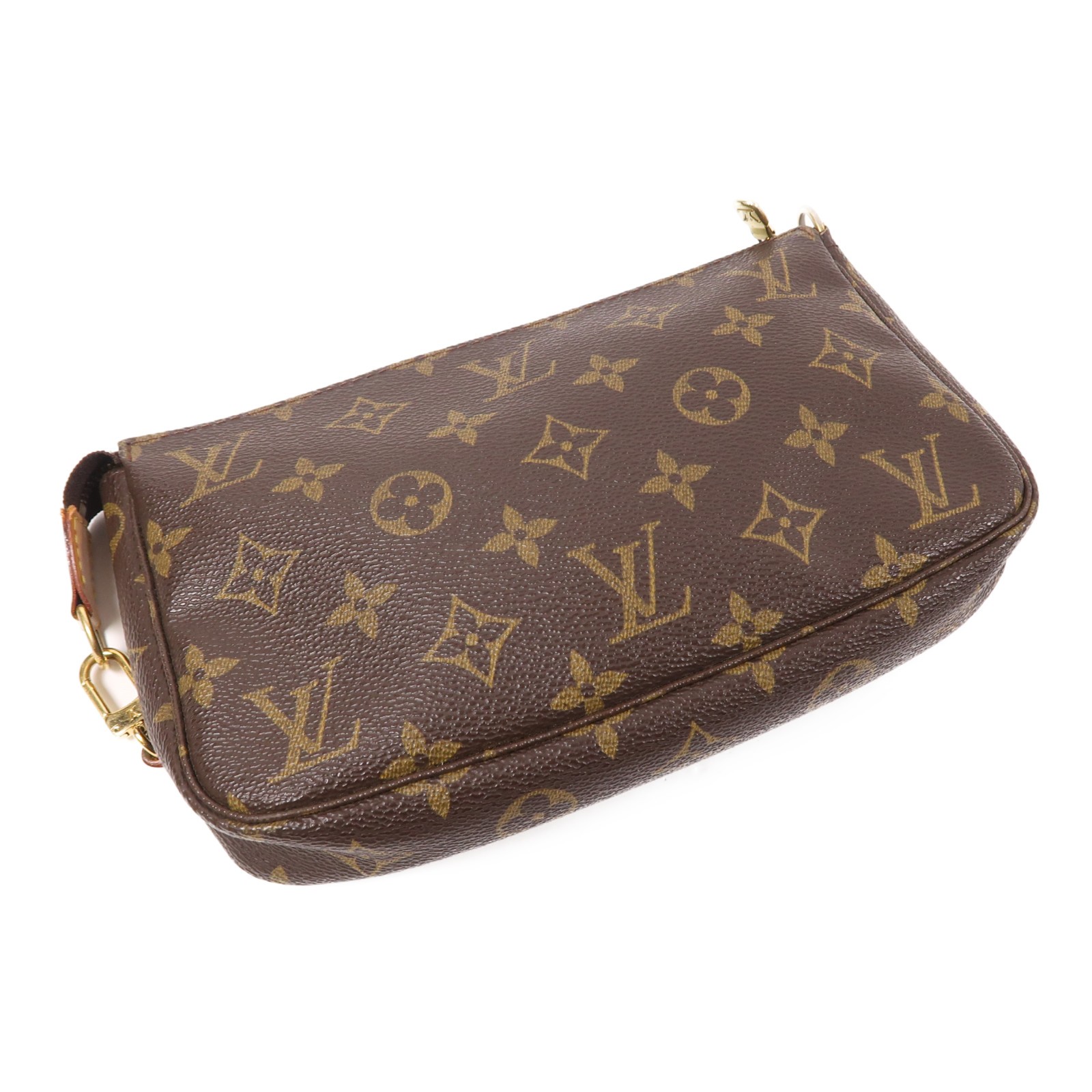 LOUIS VUITTON LV GHW Pochette Accessoires Pouch Handbag Monogram Brown