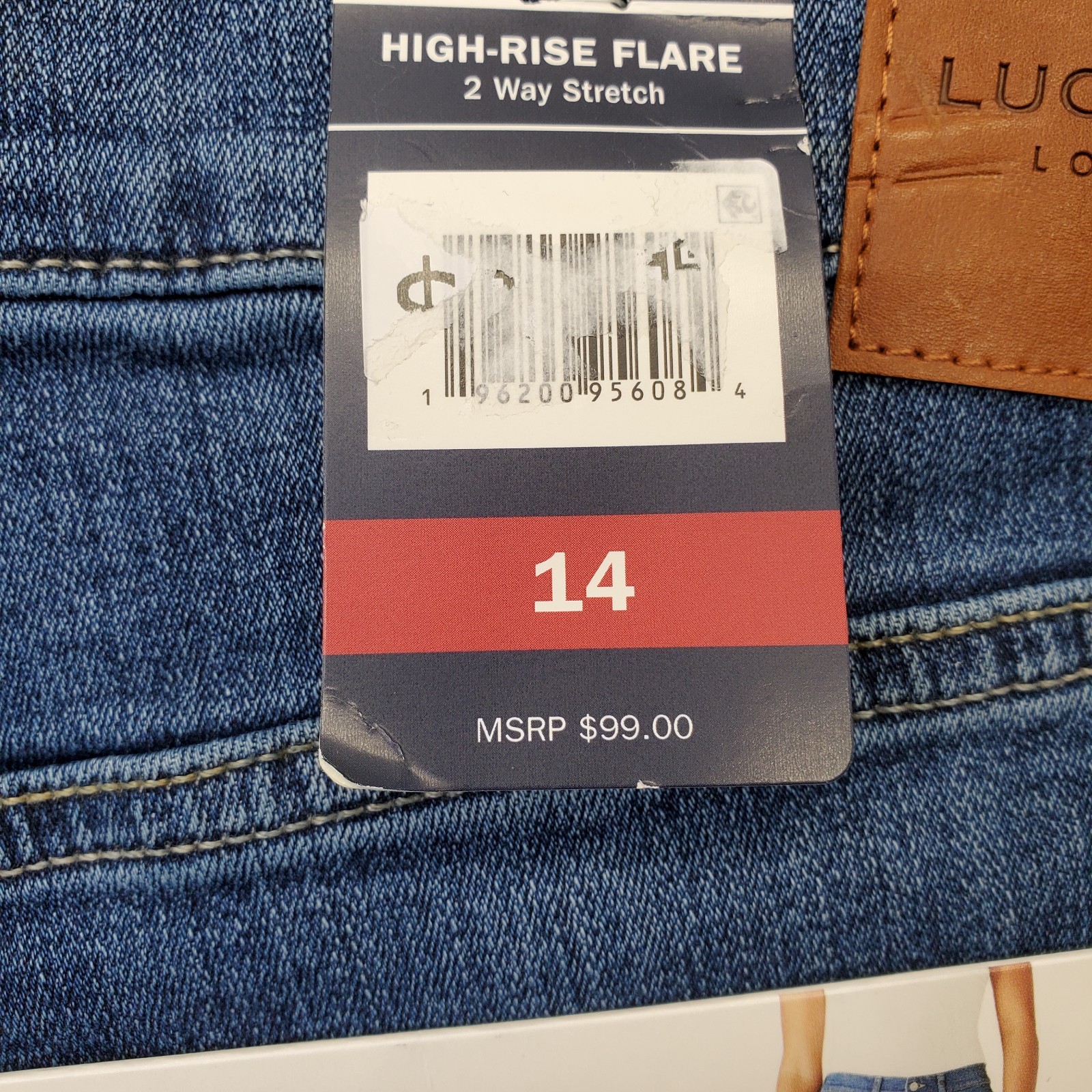 Lucky Brand Flare Stevie Jeans Womens 14/32 Blue Denim 2 Way Stretch High Rise