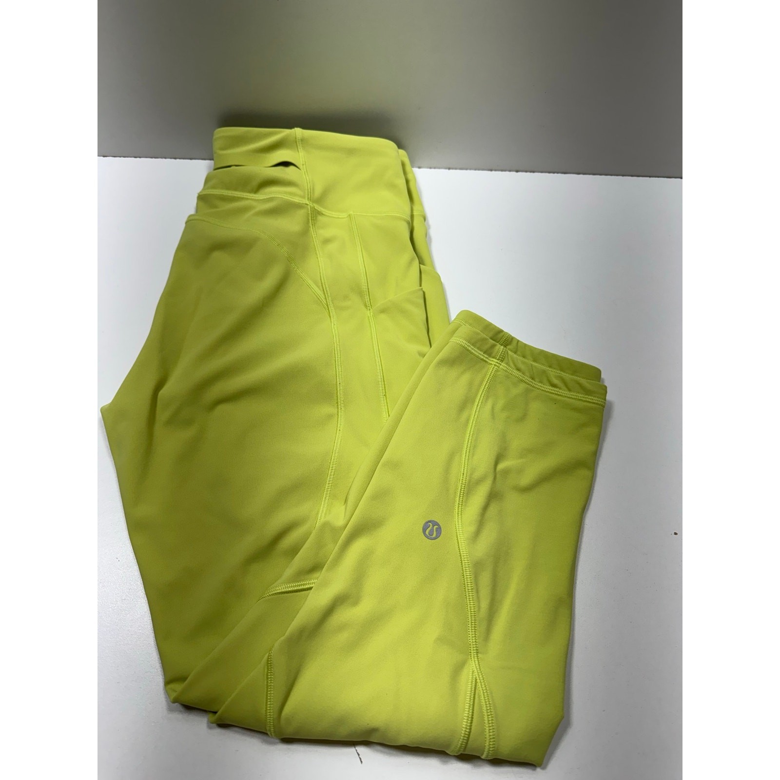 Lululemon Yoga Pants Electric Yellow Sz Large Athleisure Ankle Stretch