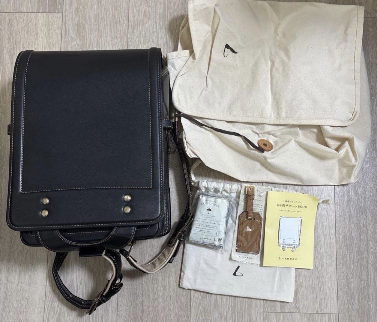 Randoseru Tsuchiya Kaban Genuine Leather Antique-Black : Japan School Bag SR-2