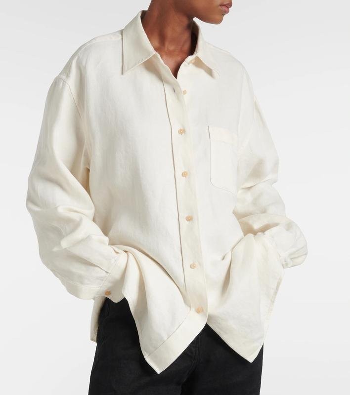 Women The Row Shirt White Linen M