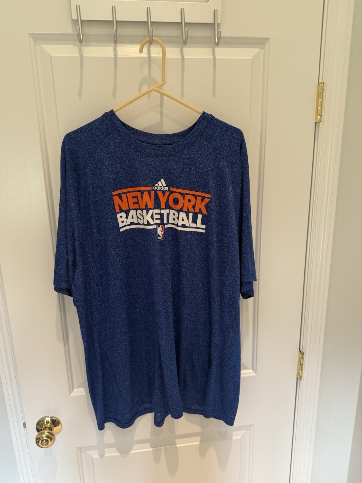 Adidas New York Knicks Basketball Climalite Shirt 2XL Blue NBA Tee