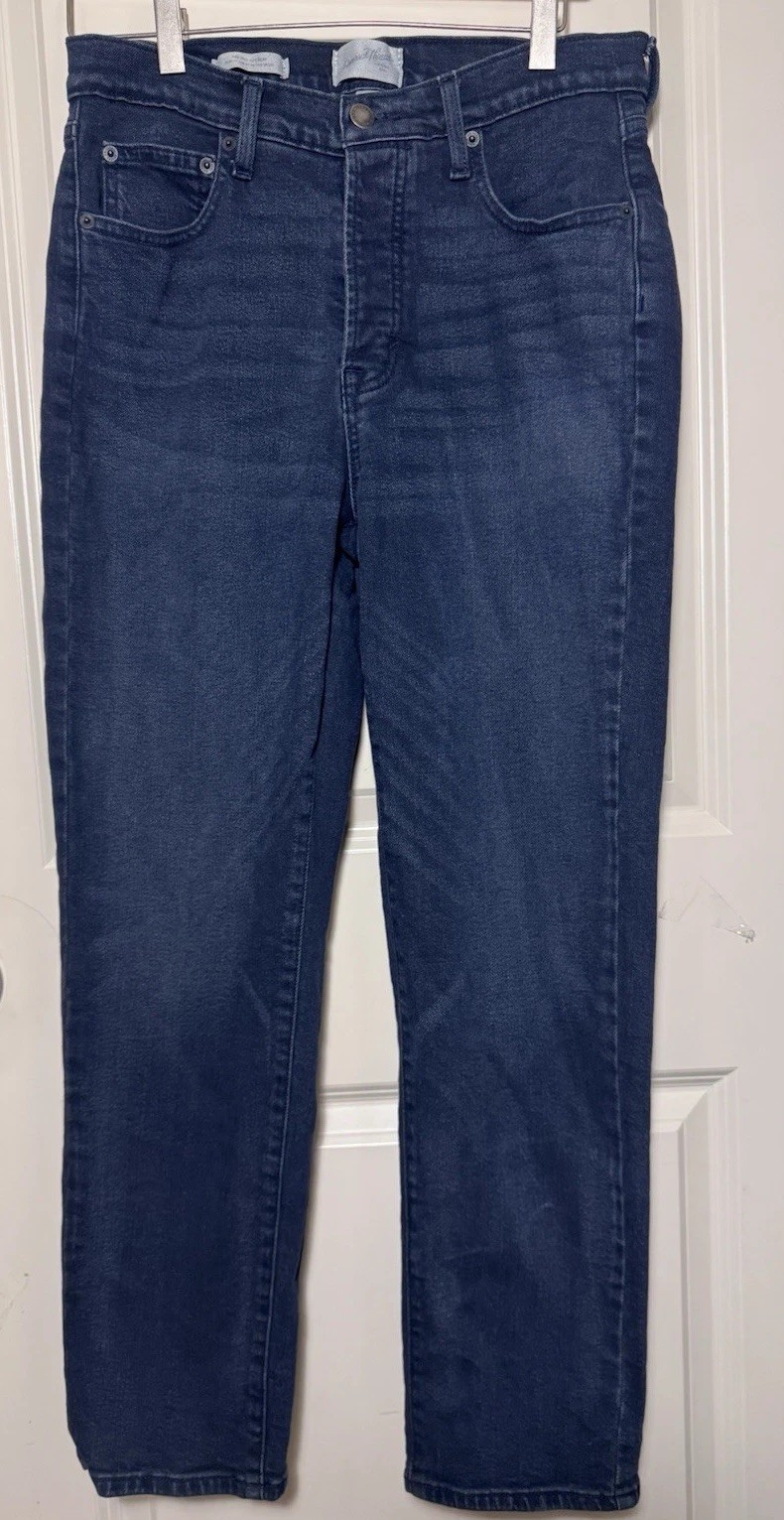 Universal Thread mid Rise Slim Jeans Blue Dark Wash Stretch 5Pocket Button 10
