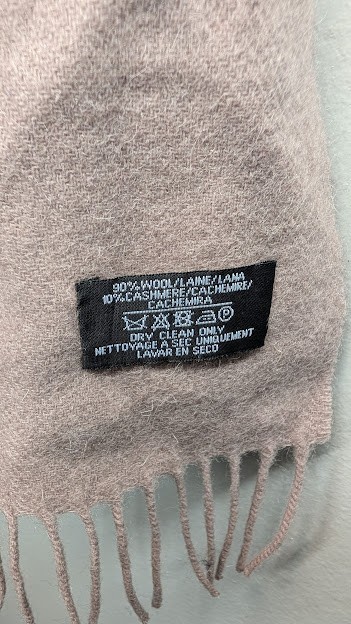 Pre-owned Genuine YSL 90% Wool 10% Cashmere Scarf Biege Made In Italy