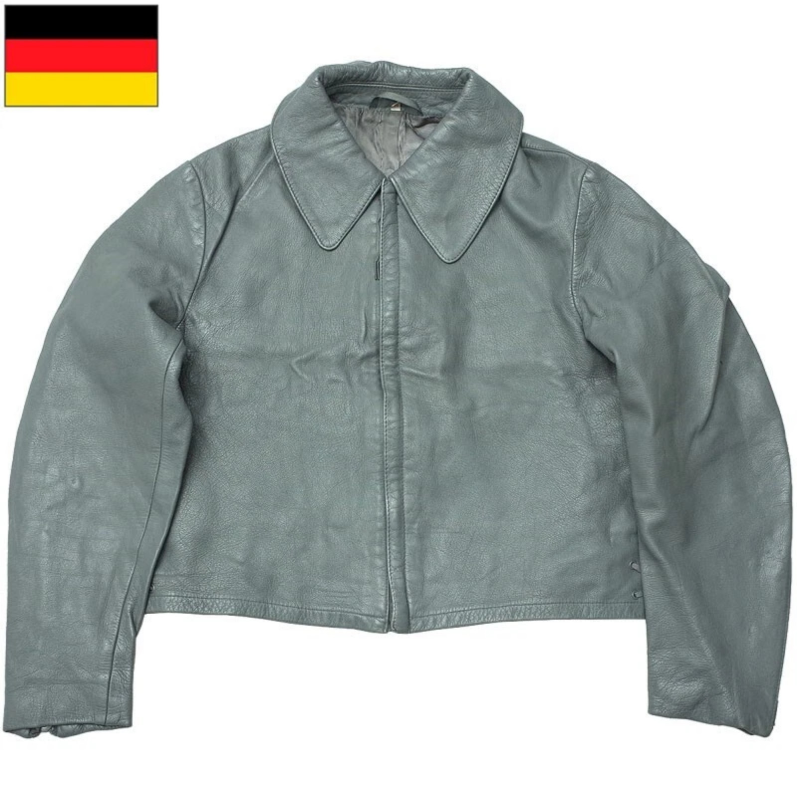 Vintage German Military Grey BM Federal Navy Crop Submarine Leather Jacket Men’s