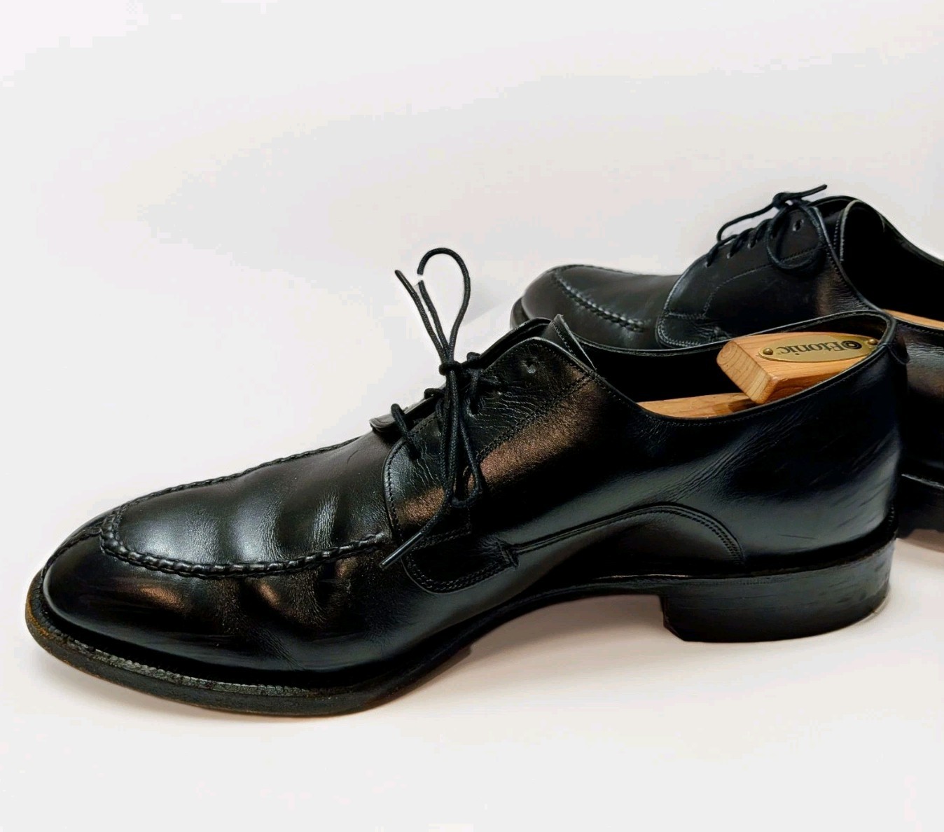 Johnston & Murphy Crown Aristocraft Mens Black Split Toe Oxfords 9 D/B