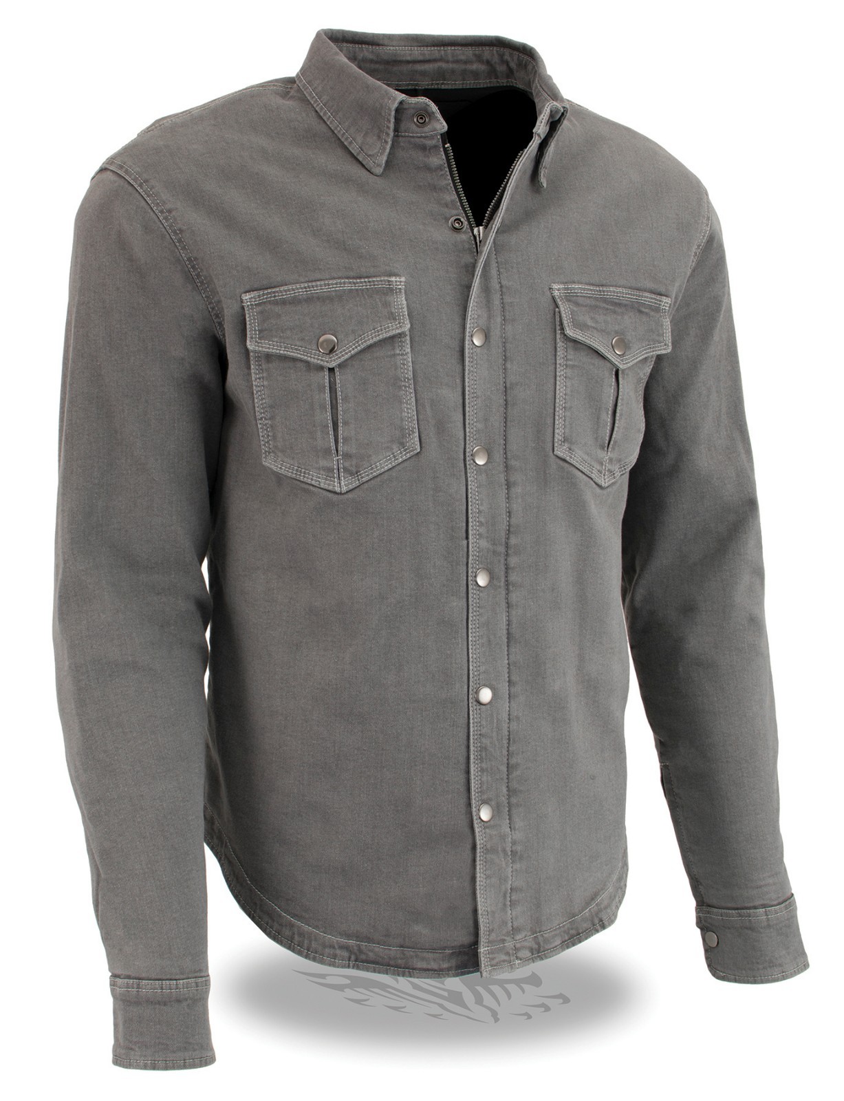 Milwaukee Performance Men’s Armored Denim Biker Shirt w/ Aramid® **MPM1621 Grey