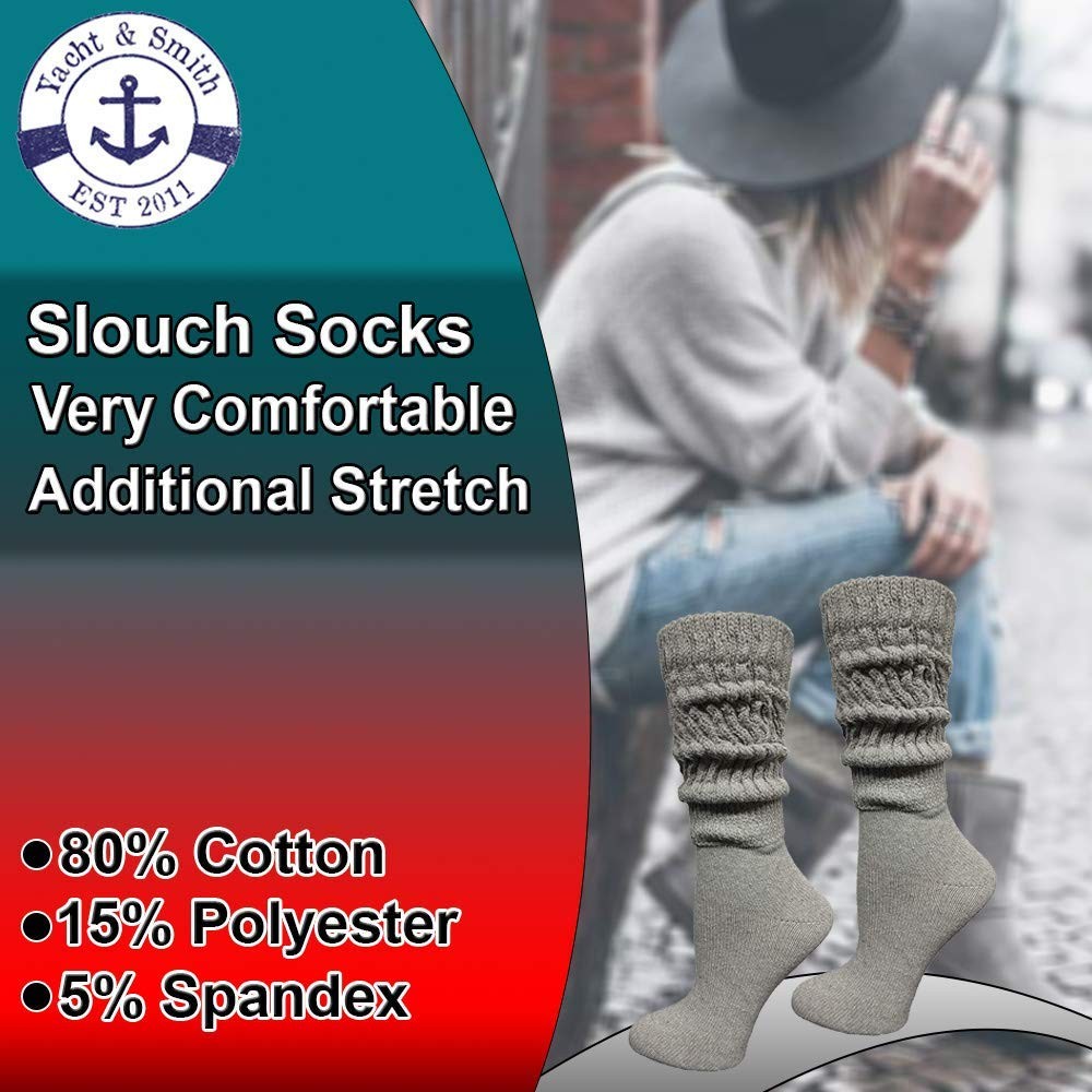 6 Pack Yacht & Smith EXTRA THICK Slouch Socks for Women