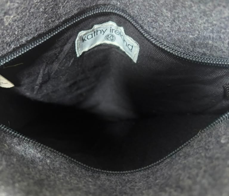 Kathy Ireland Shoulder Gray Bag Wool Blend